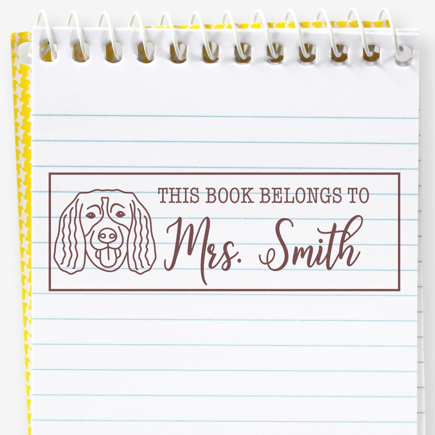 PSI Pre-Inked Springer Spaniel Dog Outline Personalized Library Stamp - Engineer Seal Stamps