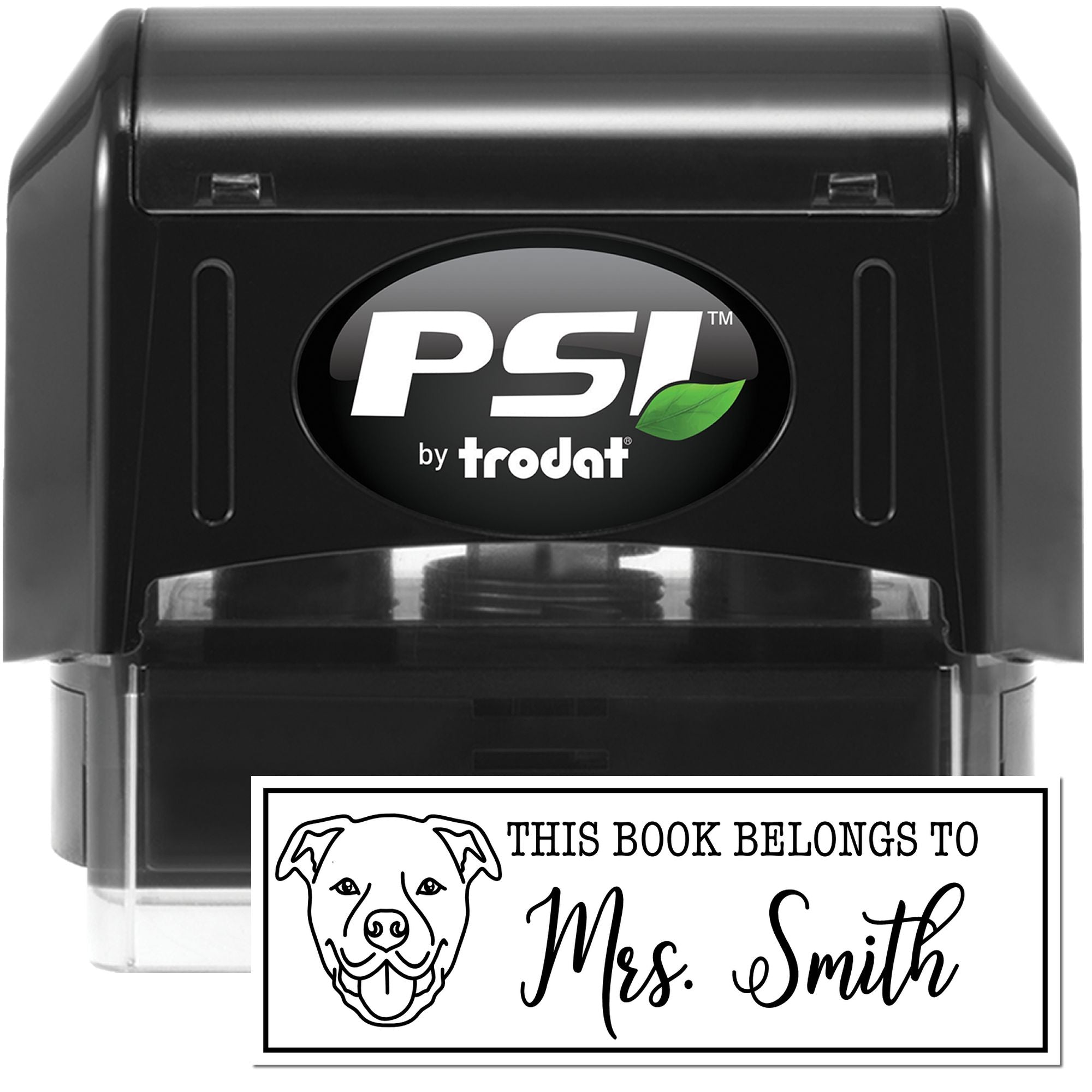 PSI Pre-Inked Staffordshire Bull Terrier Dog Outline Personalized Library Book Stamp - Engineer Seal Stamps