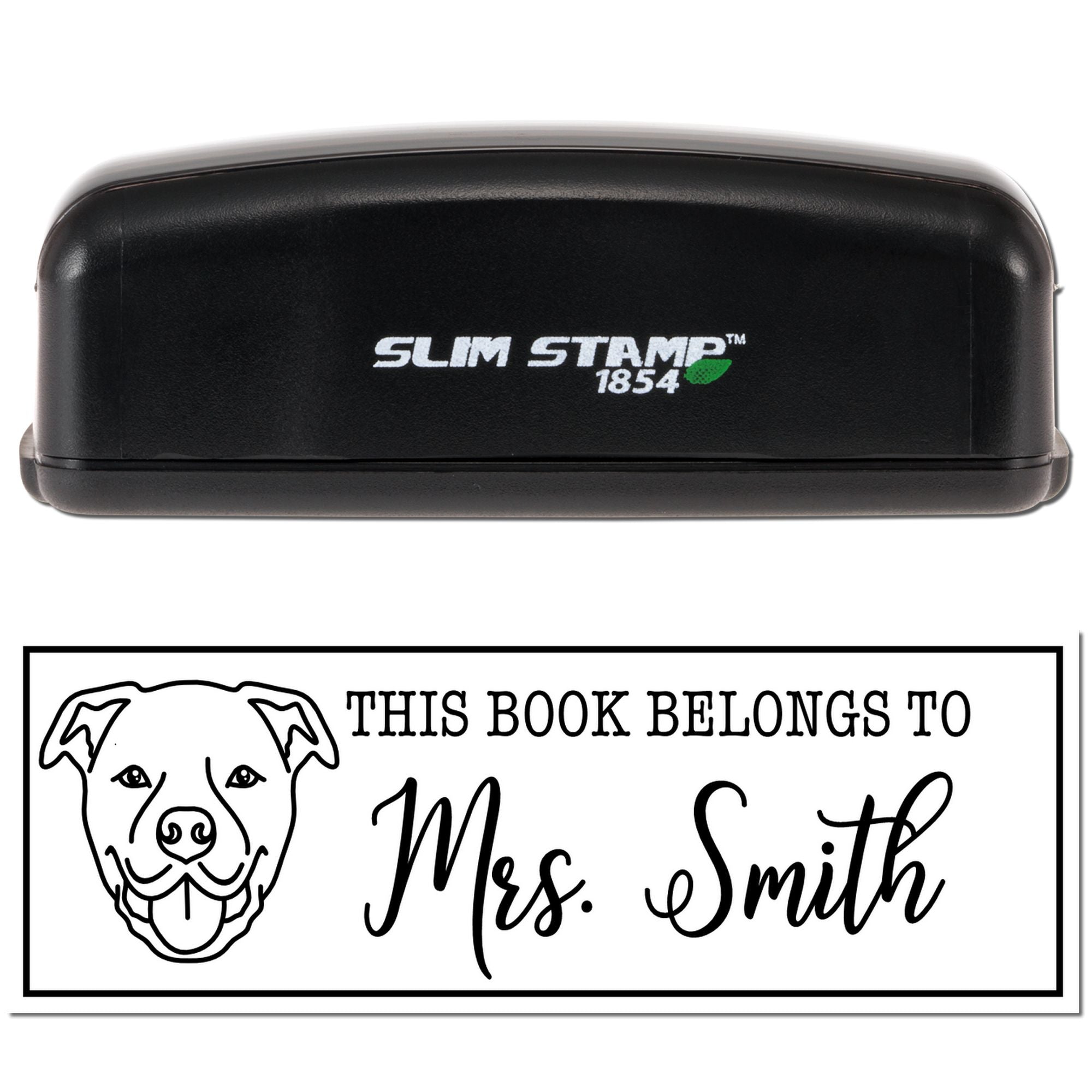 Portable Pre-Ink Staffordshire Bull Terrier Dog Custom Made Free Little Library Stamp - Engineer Seal Stamps