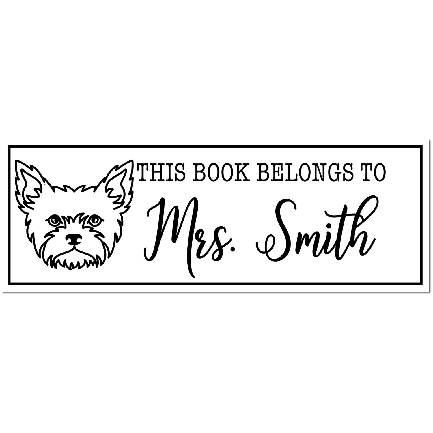 Portable Pre-Ink Yorkie Dog Custom Book Stamp - Engineer Seal Stamps