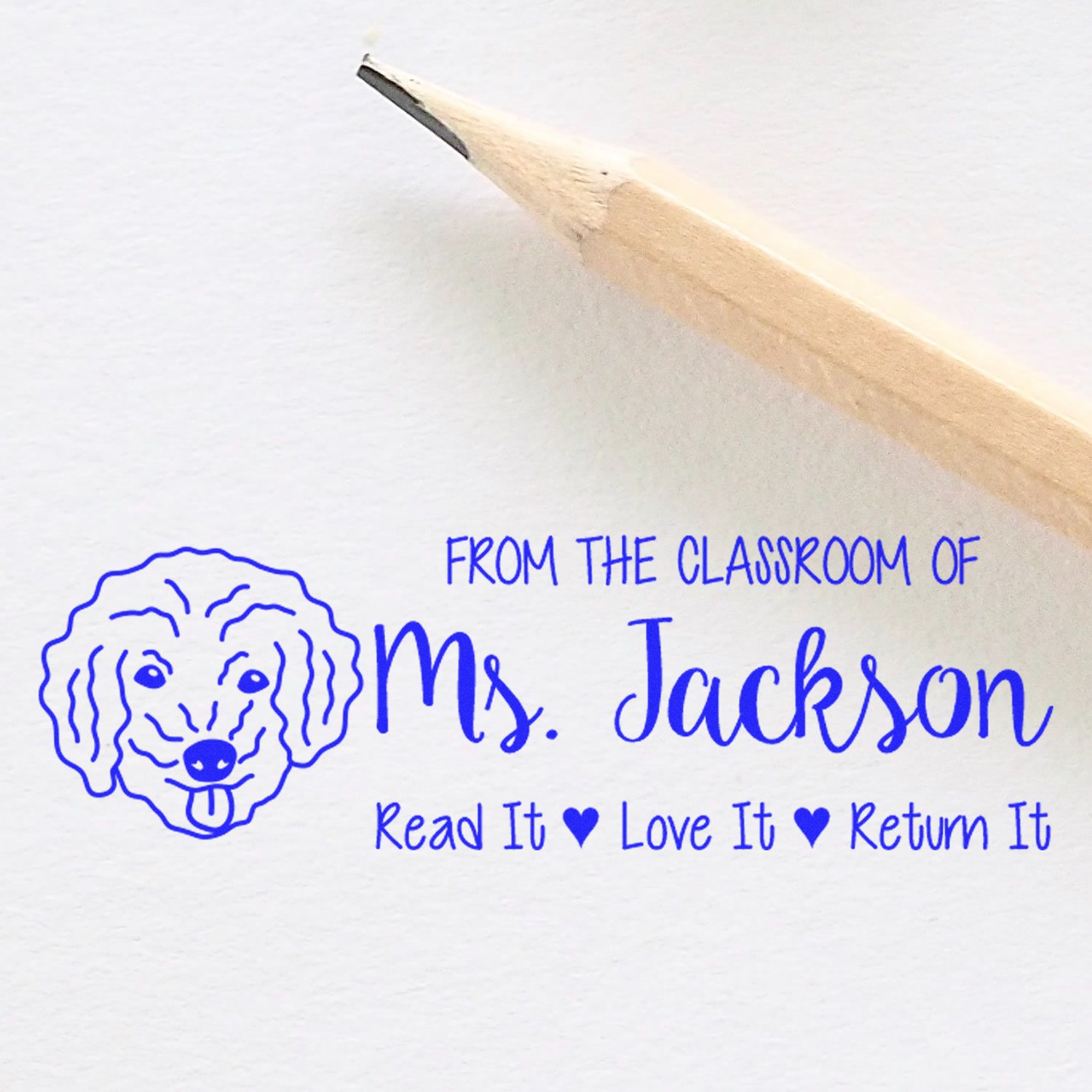 Bichon Poo Customized Book Belongs To Stamp Pre-Inked - Engineer Seal Stamps