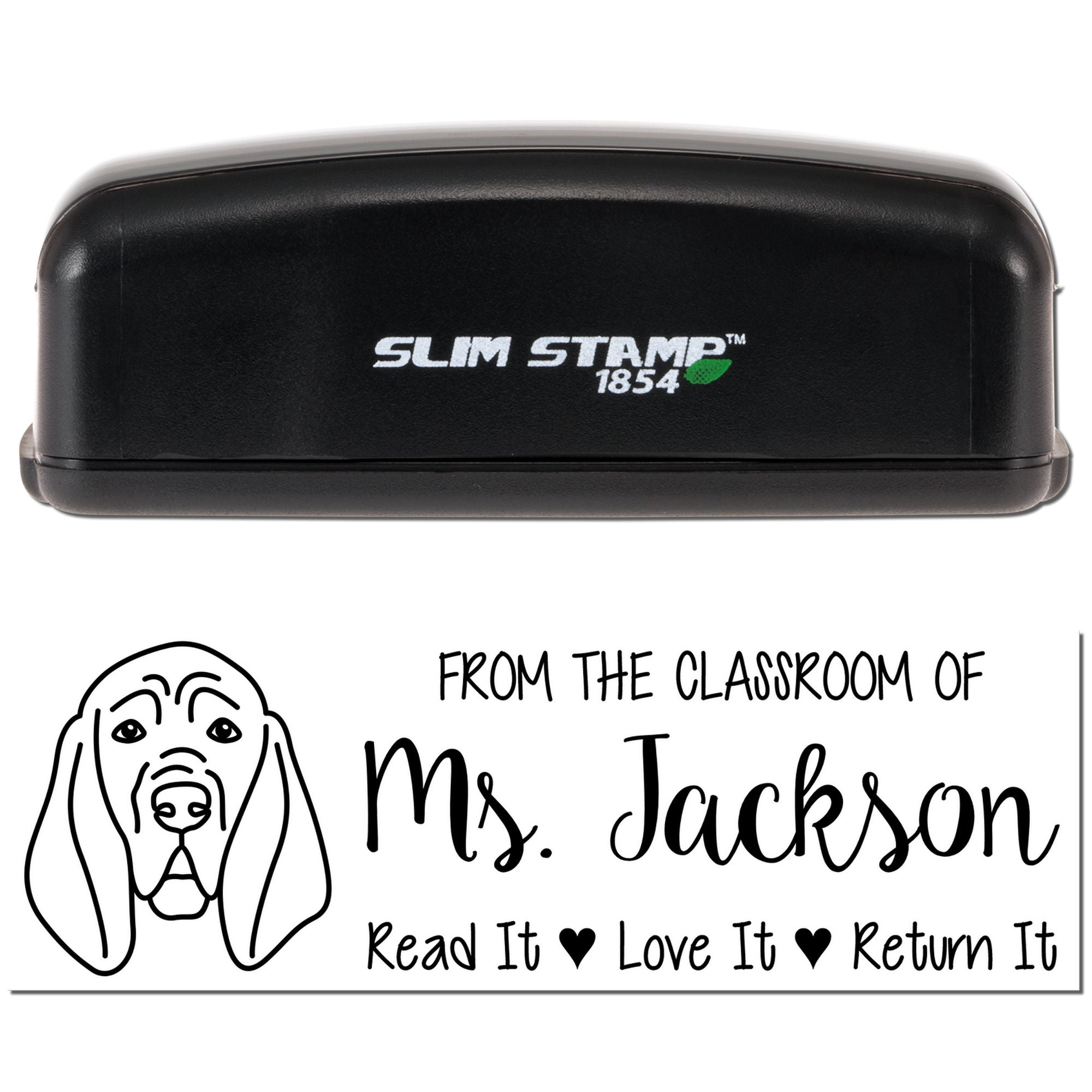 Pre-Inked Blood Hound Outline Custom Made Book Ownership Stamp - Engineer Seal Stamps