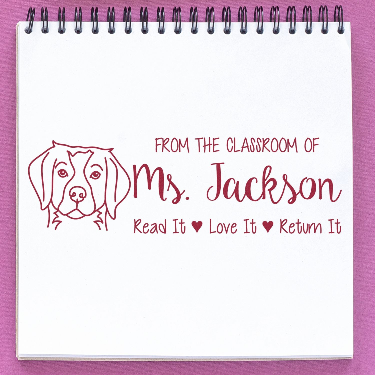 Brittany Spaniel Customized Teacher Classroom Stamp Pre-Inked - Engineer Seal Stamps