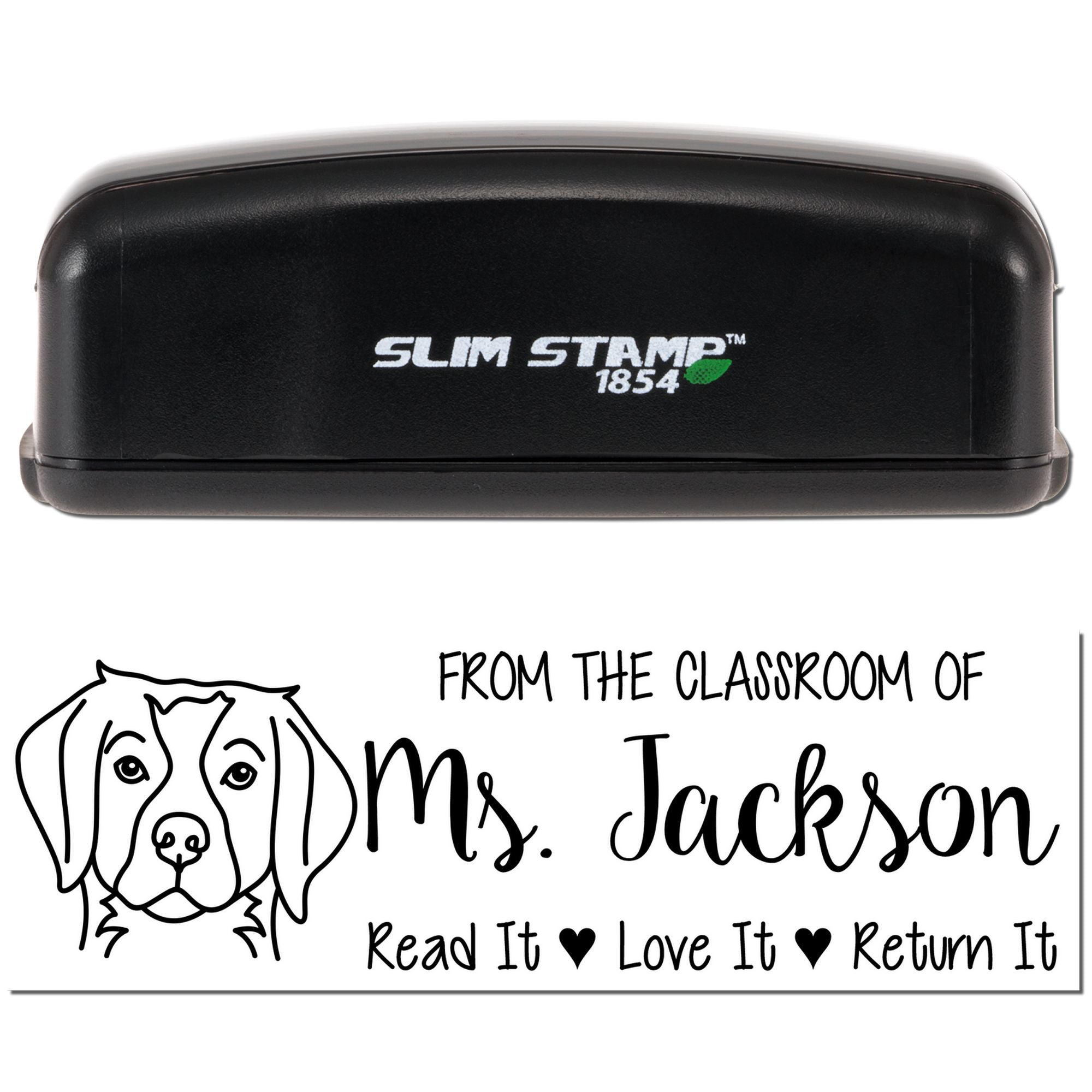 Pre-Inked Brittany Spaniel Outline Custom Made Library Stamp - Engineer Seal Stamps