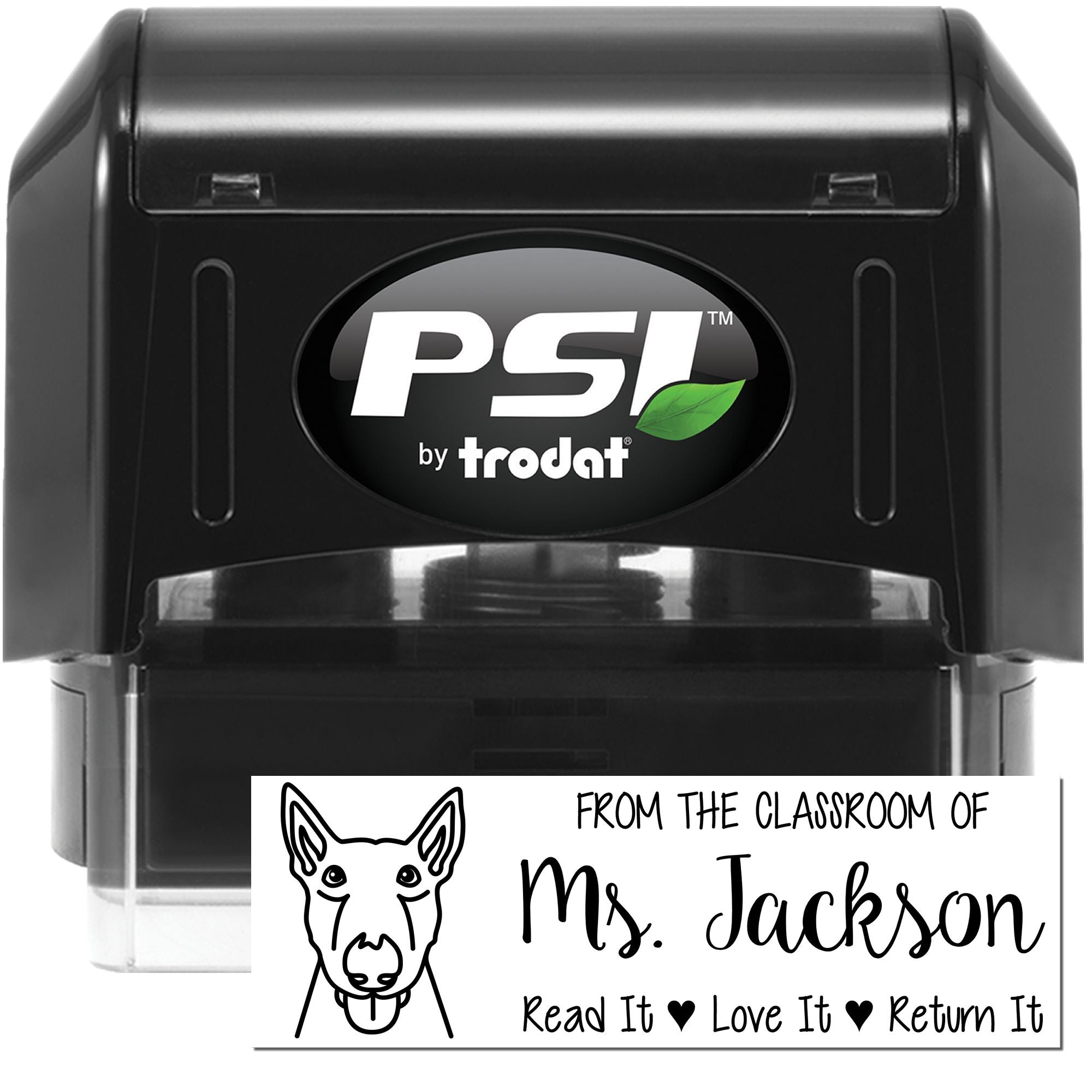 Bull Terrier Customized Teacher Library Stamp Pre-Inked - Engineer Seal Stamps