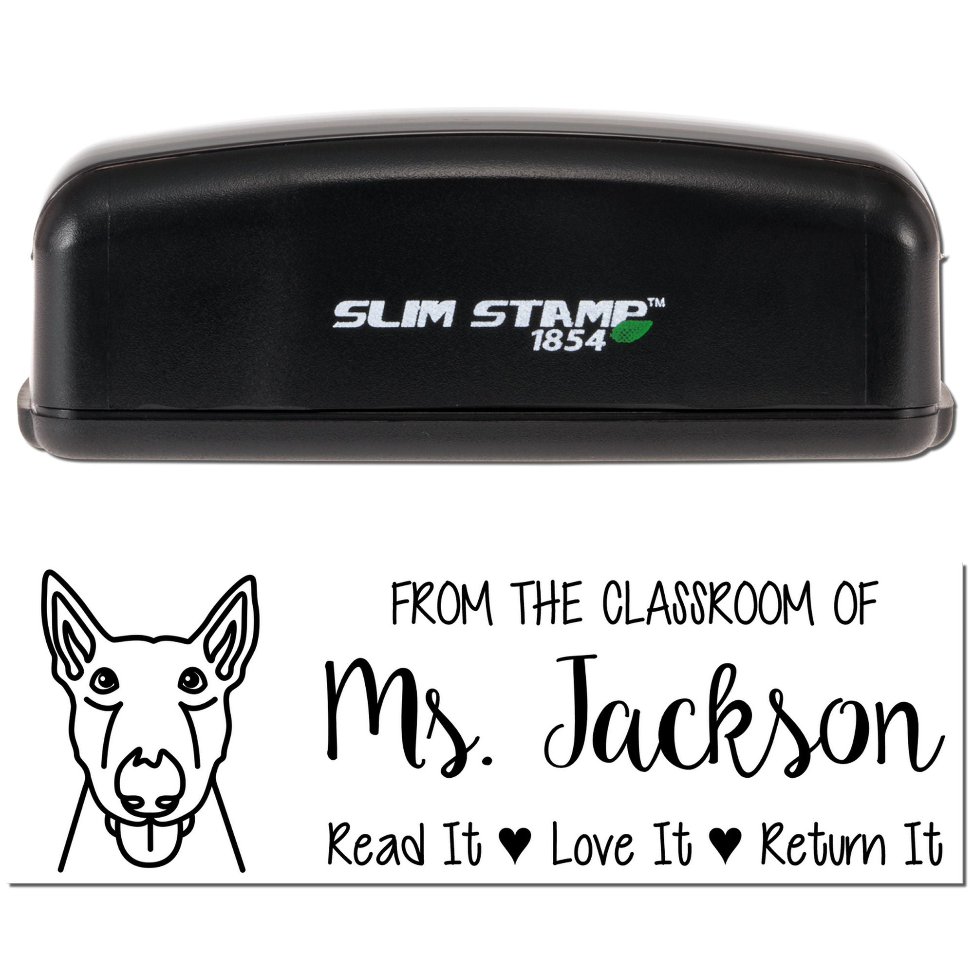 Pre-Inked Bull Terrier Outline Custom Made Bookplate Stamp - Engineer Seal Stamps