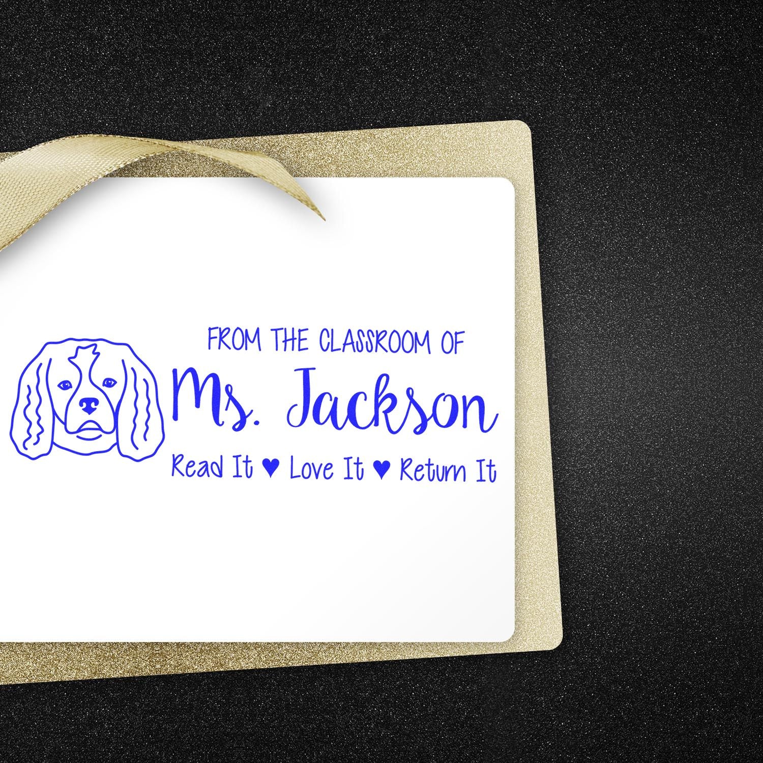 Wood Handle Cavalier King Charles Custom Teacher Classroom Stamp - Engineer Seal Stamps