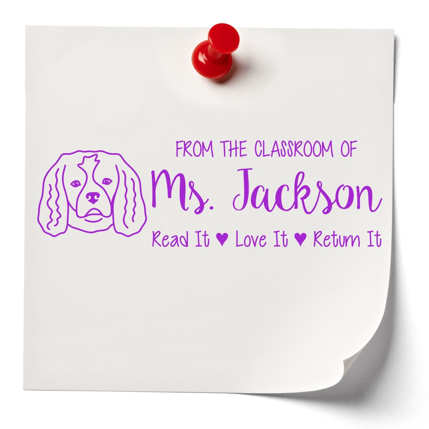 Wood Handle Cavalier King Charles Custom Teacher Classroom Stamp - Engineer Seal Stamps