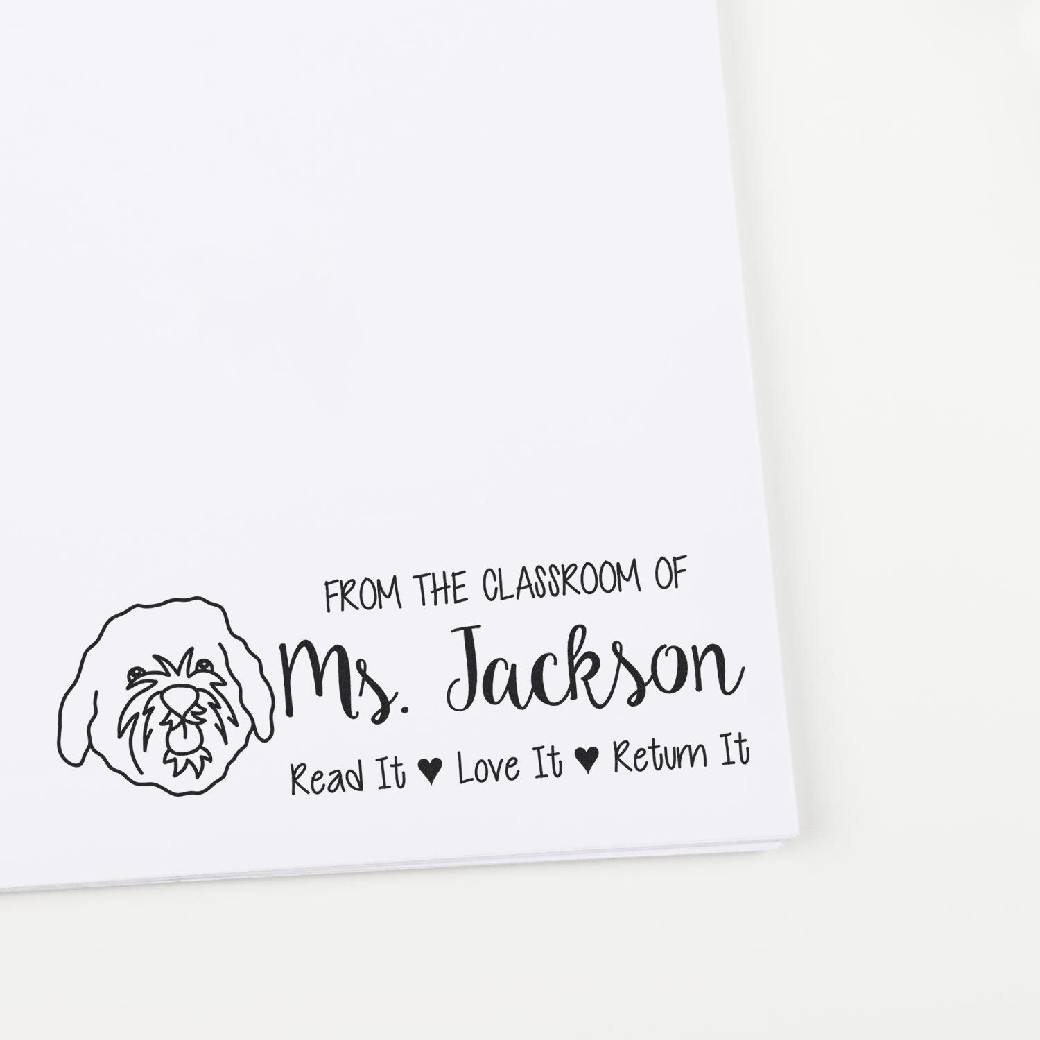 Pre-Inked Cavapoo Outline Custom Made Book Identification Stamp - Engineer Seal Stamps