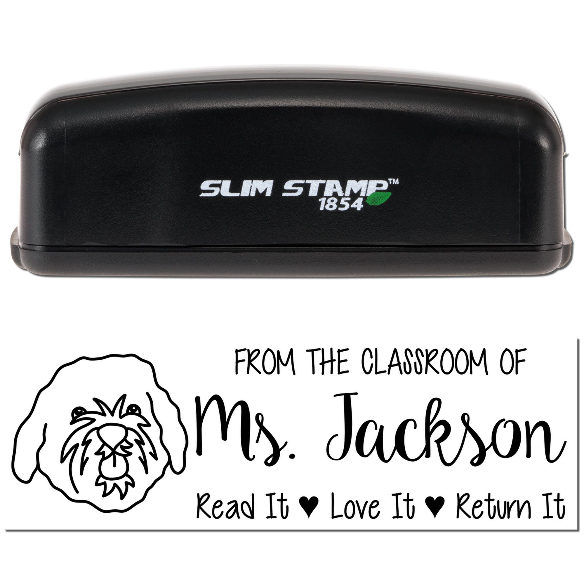 Pre-Inked Cavapoo Outline Custom Made Book Identification Stamp - Engineer Seal Stamps