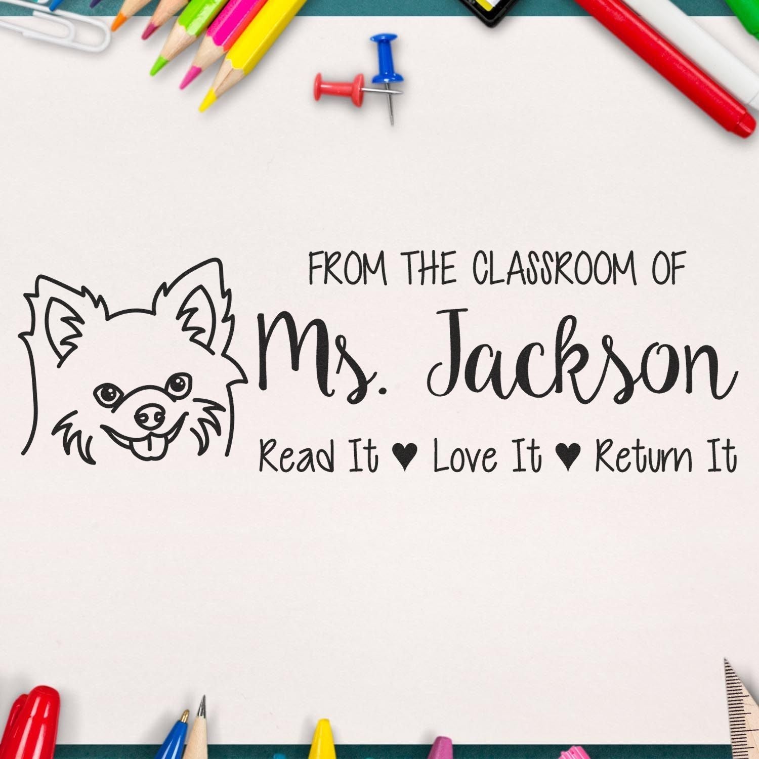 Pre-Inked Chihuahua Outline Custom Made Book Nook Stamp - Engineer Seal Stamps