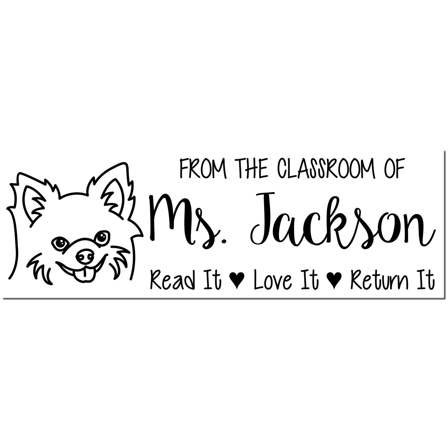 Wood Handle Chihuahua Custom Teacher Library Stamp - Engineer Seal Stamps