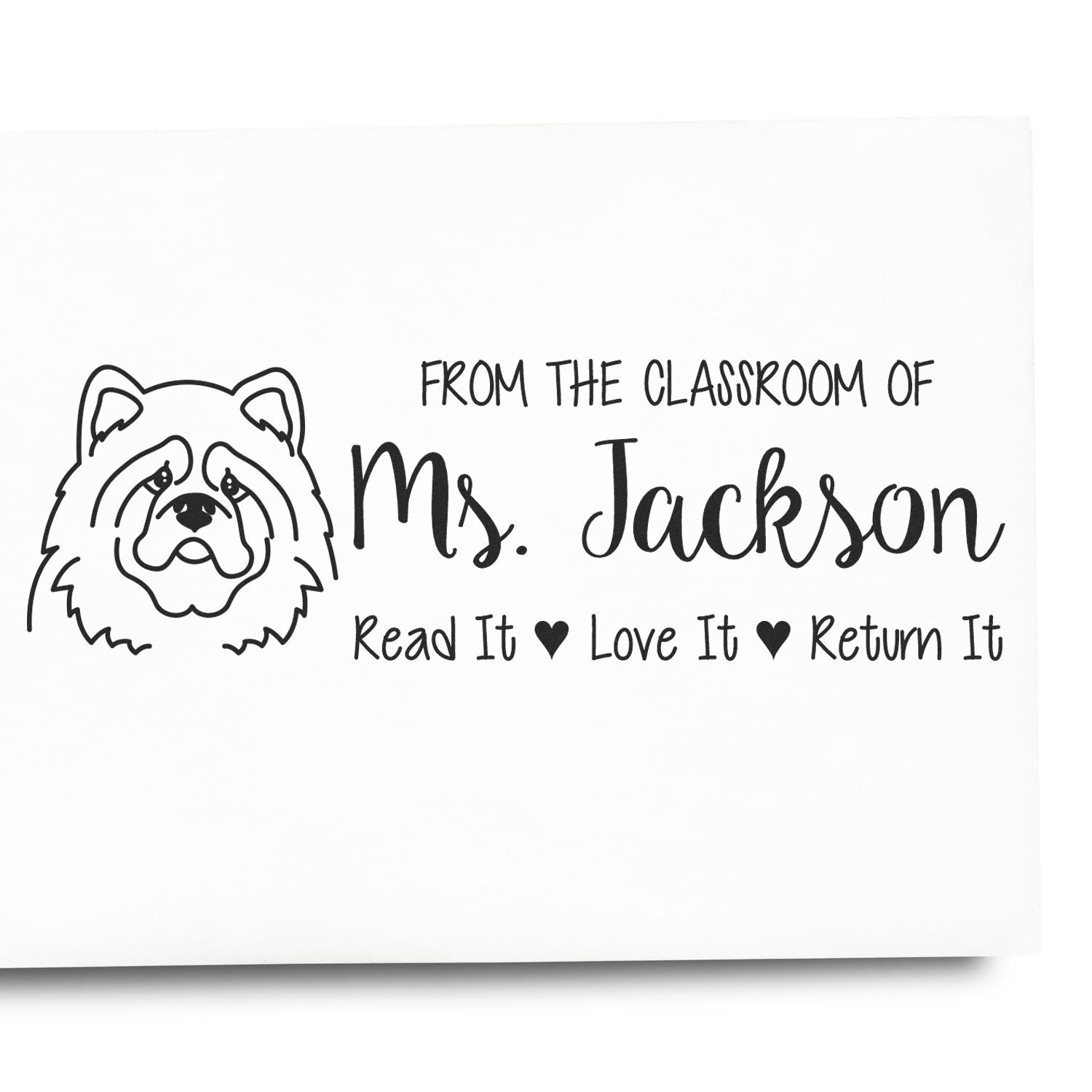 Wood Handle Chow Custom Teacher Library Book Stamp - Engineer Seal Stamps