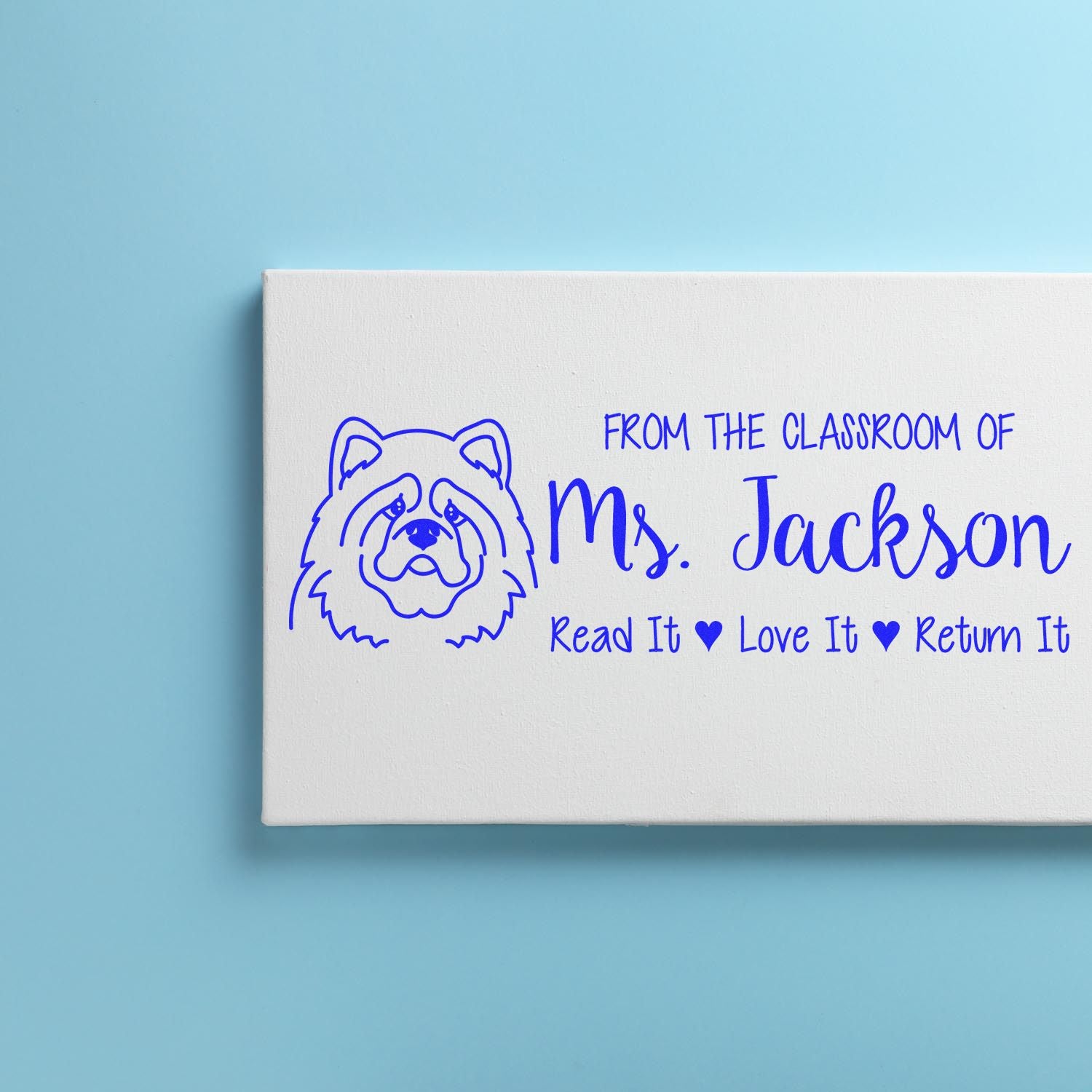 Wood Handle Chow Custom Teacher Library Book Stamp - Engineer Seal Stamps