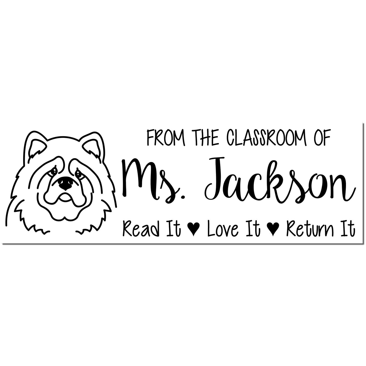 Wood Handle Chow Custom Teacher Library Book Stamp - Engineer Seal Stamps