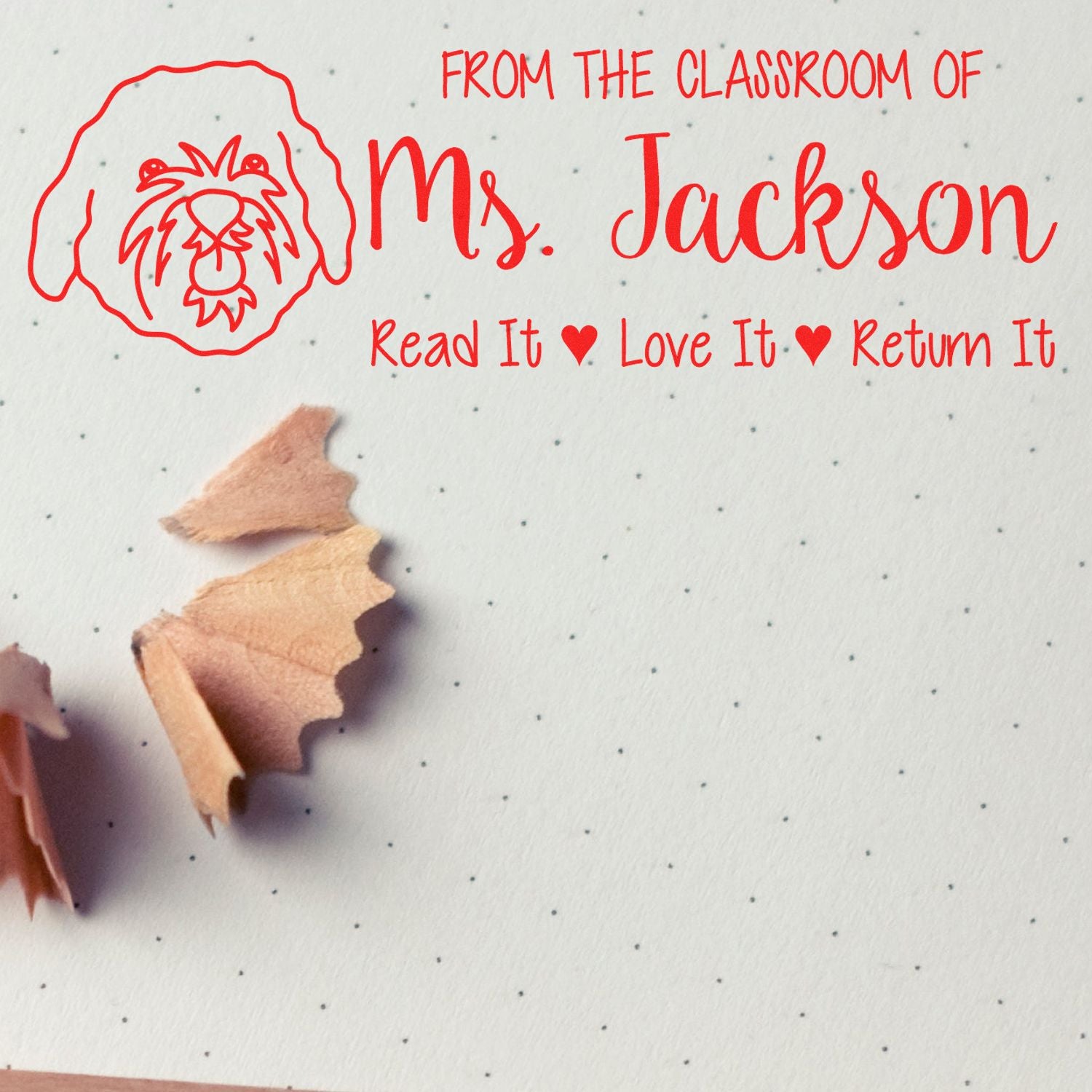 Wood Handle Cockapoo Custom Classroom Ownership Stamp - Engineer Seal Stamps