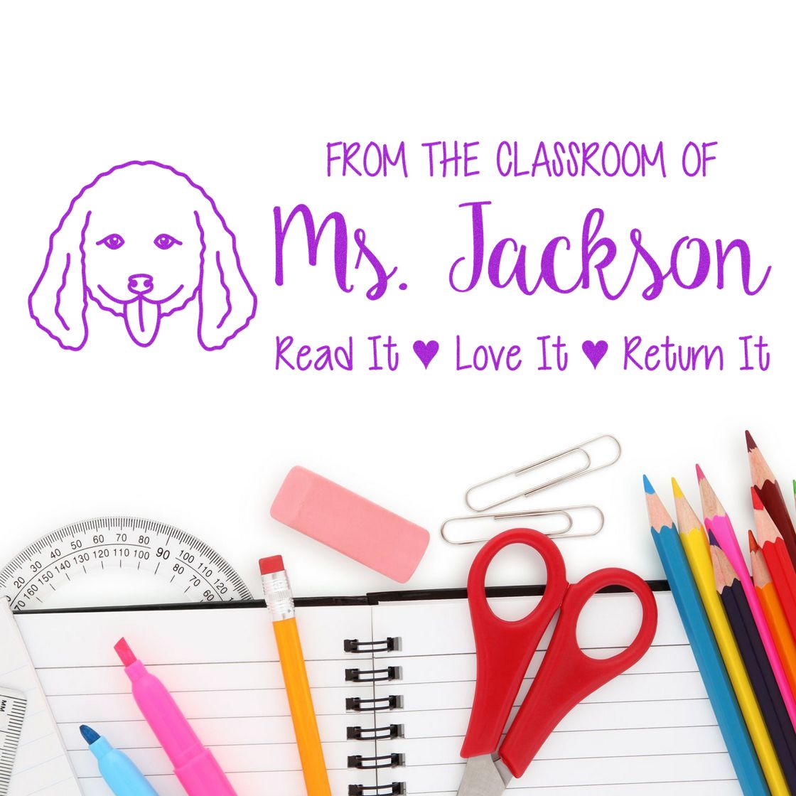 Doodle Custom Made Library Book Stamp Pre-Inked - Engineer Seal Stamps