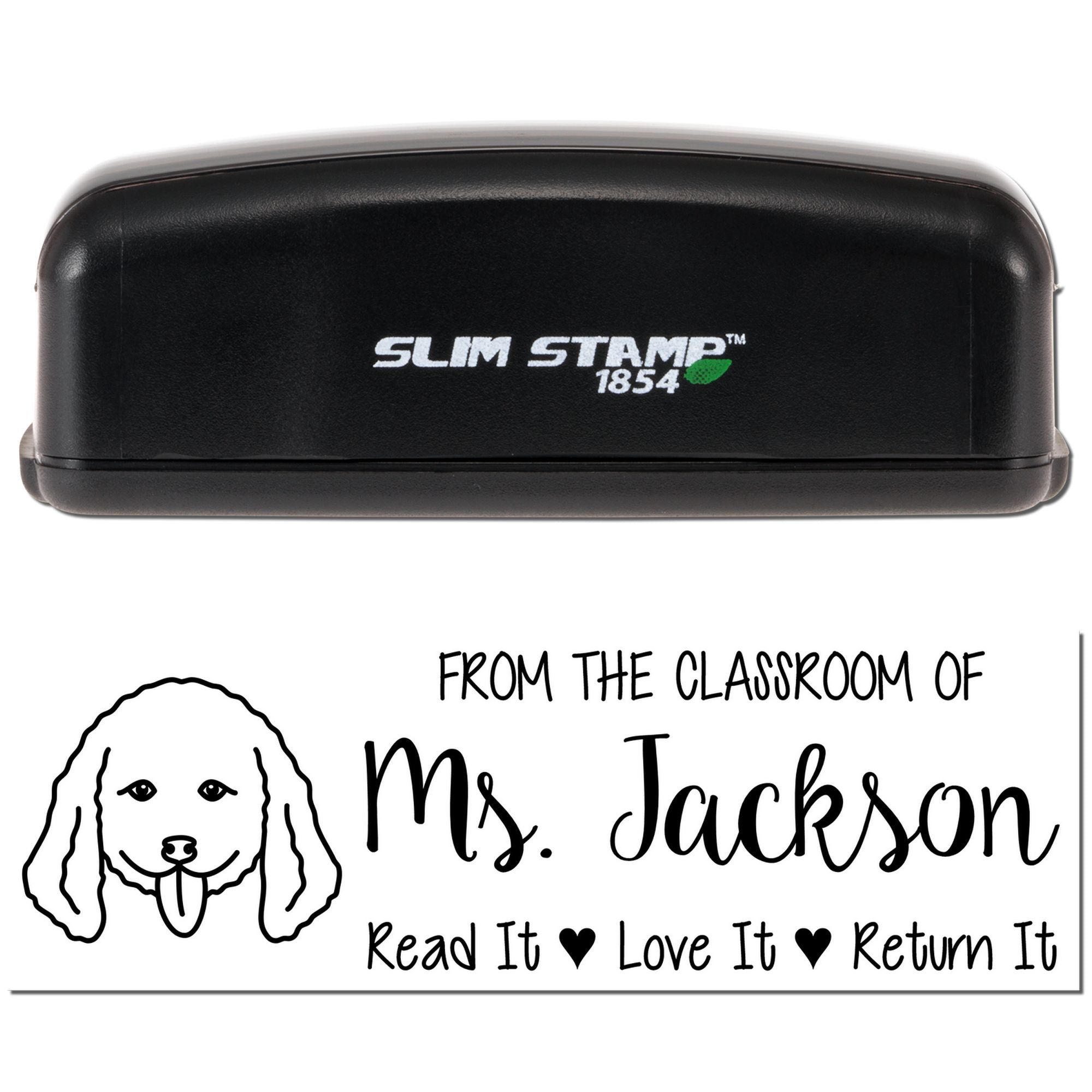 Pre-Inked Doodle Outline Custom Made Read It Love It Stamp - Engineer Seal Stamps