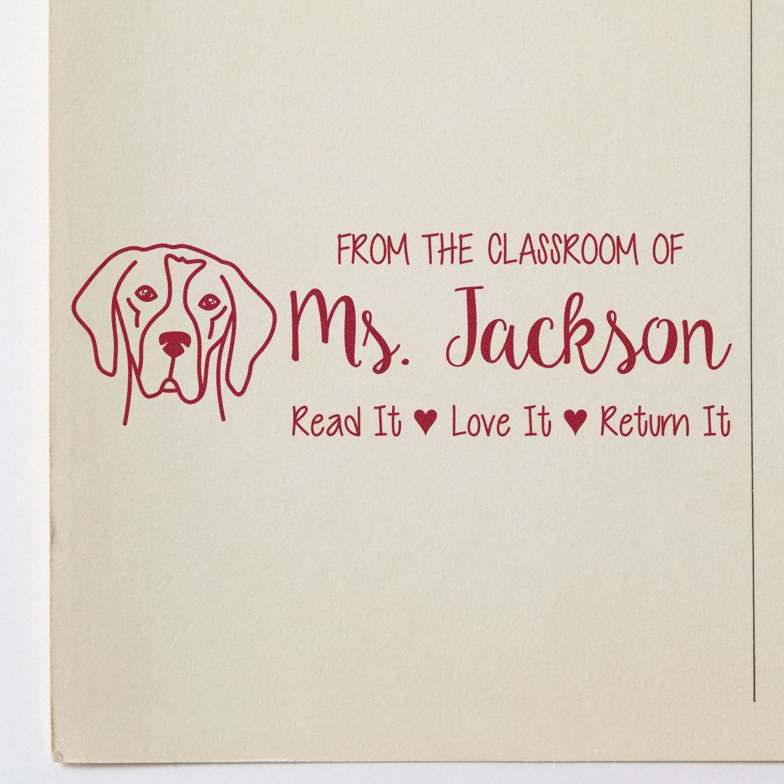 Self-Inking Custom Teacher Classroom Stamp with English Pointer Image - Engineer Seal Stamps