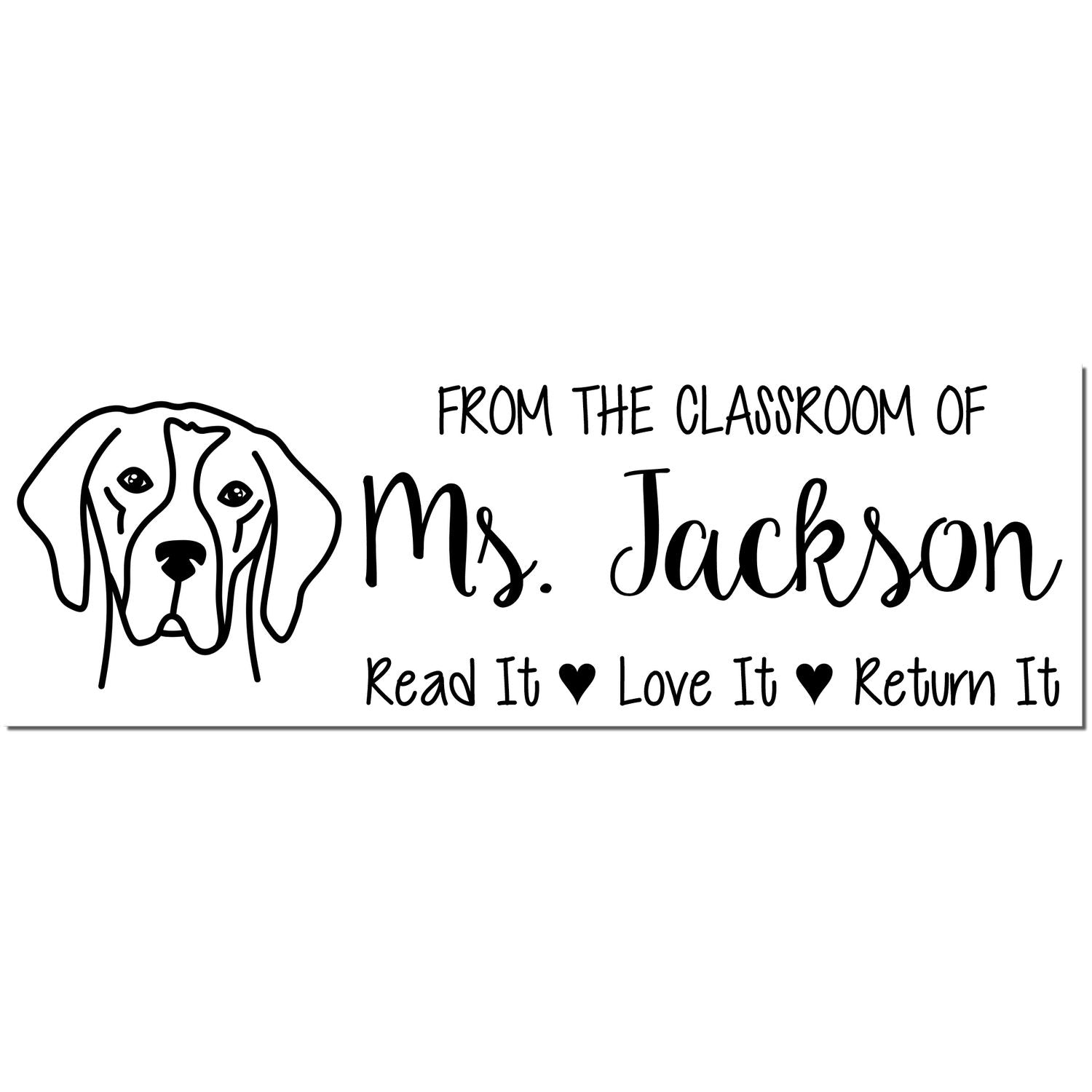 Self-Inking Custom Teacher Classroom Stamp with English Pointer Image - Engineer Seal Stamps