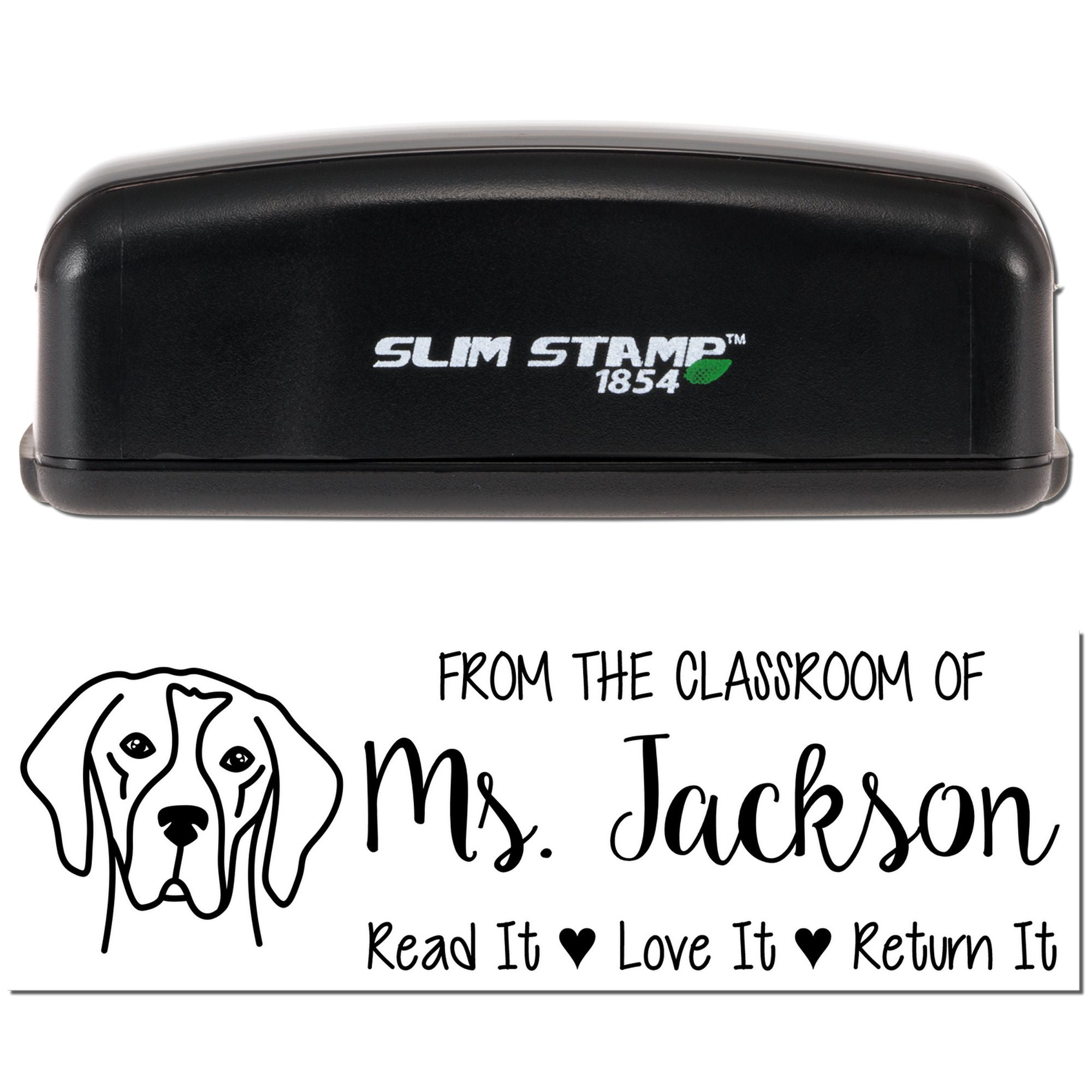 Pre-Inked English Pointer Outline Custom Made Teacher Book Ownership Stamp - Engineer Seal Stamps