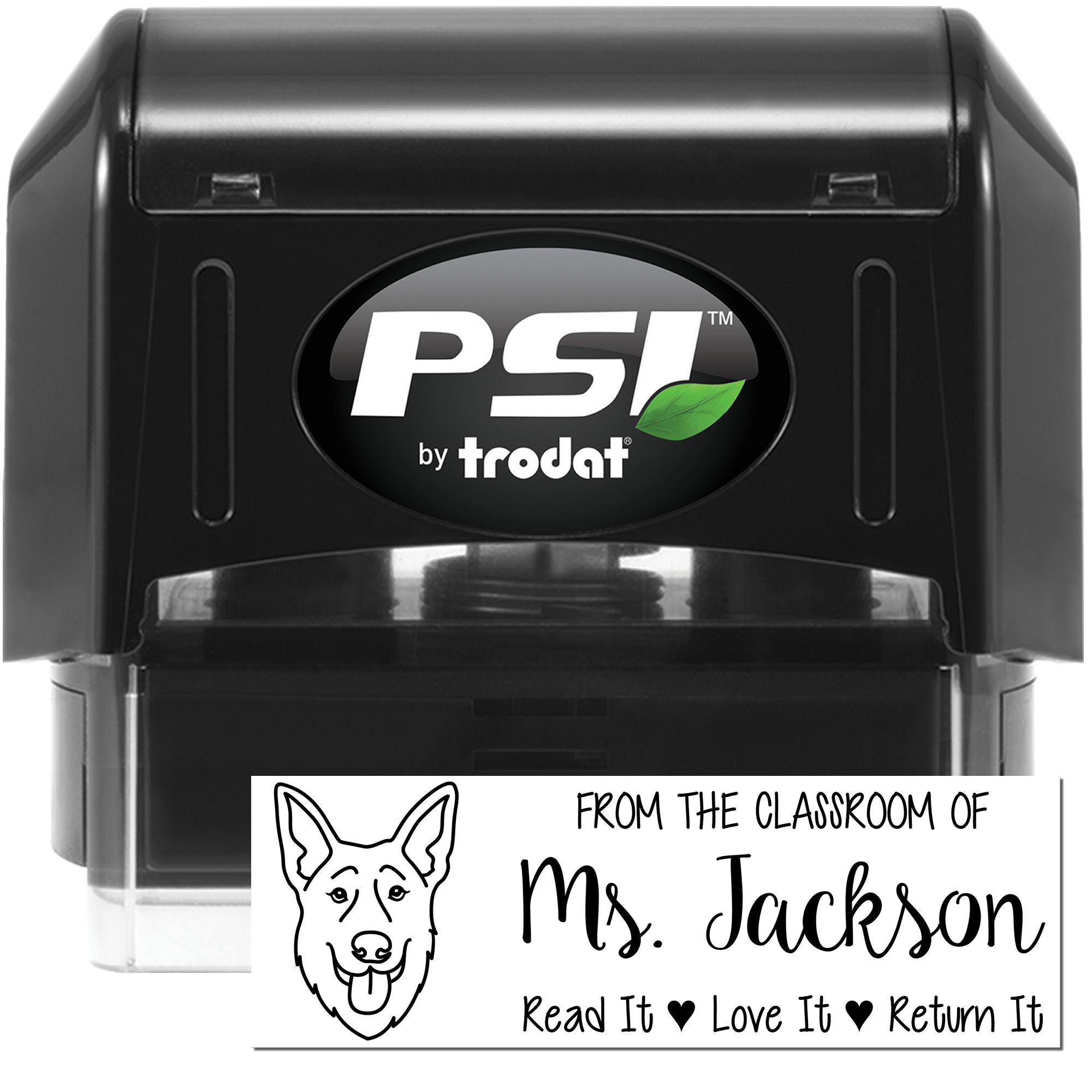 German Shepherd Custom Made Book Nook Stamp Pre-Inked - Engineer Seal Stamps