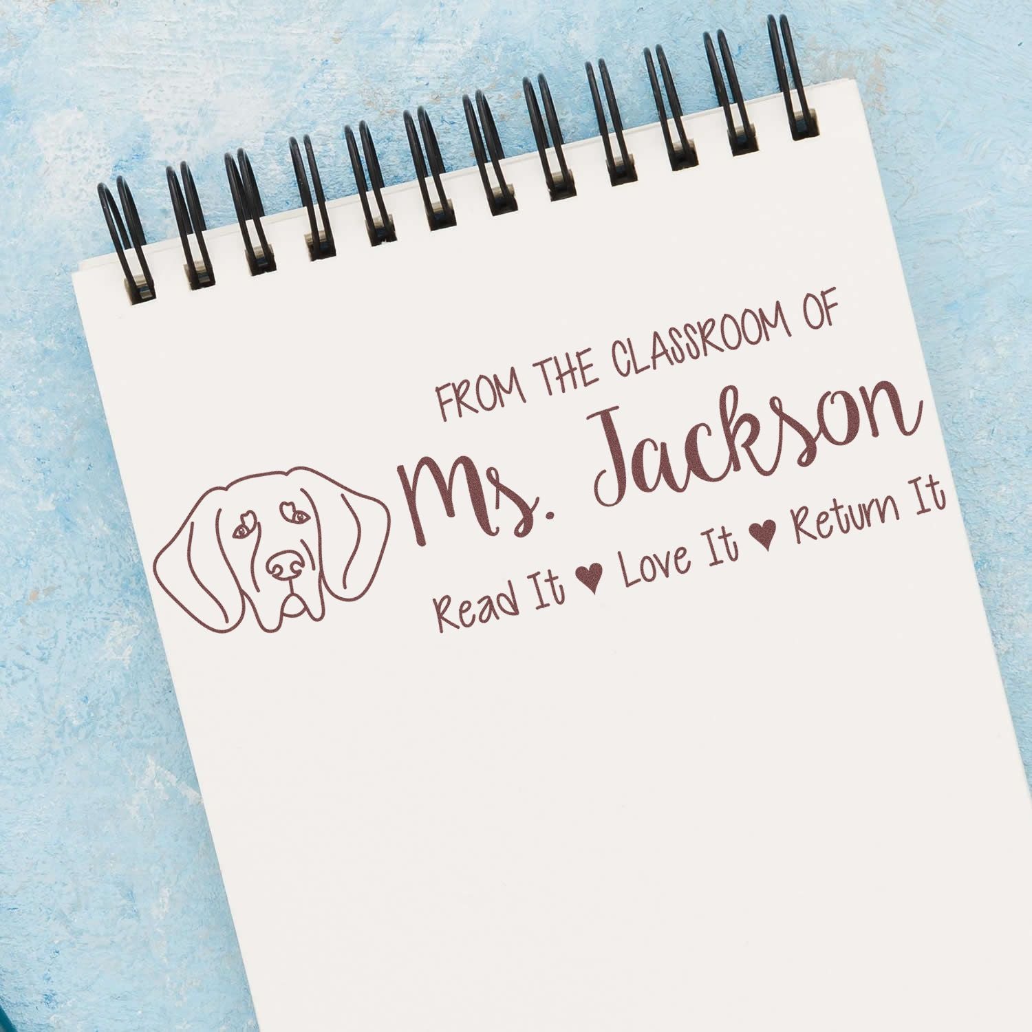 Wood Handle Great Dane Personalized BookStamp Stamp - Engineer Seal Stamps