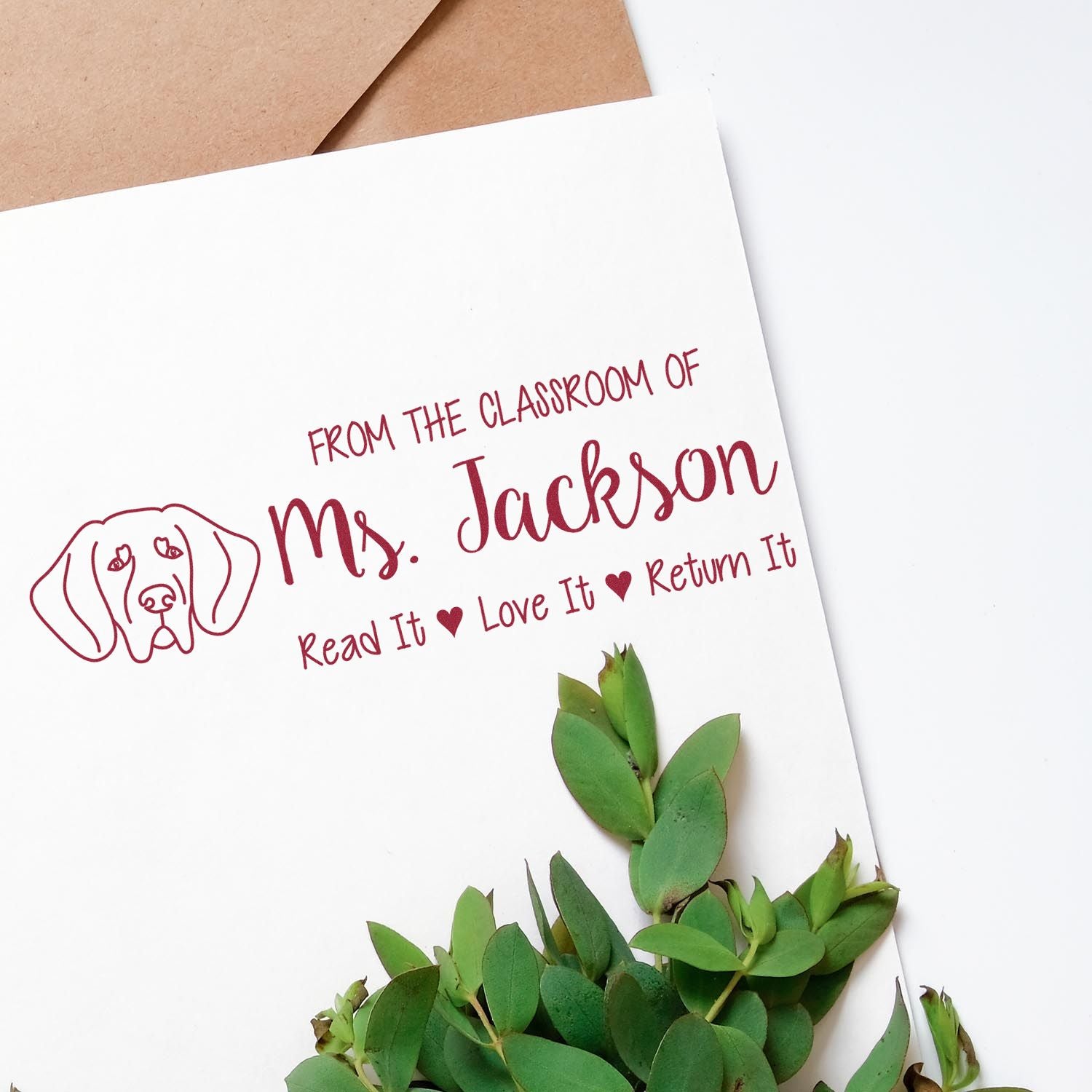 Self-Inking Custom Read It Love It Stamp with Great Dane Image - Engineer Seal Stamps