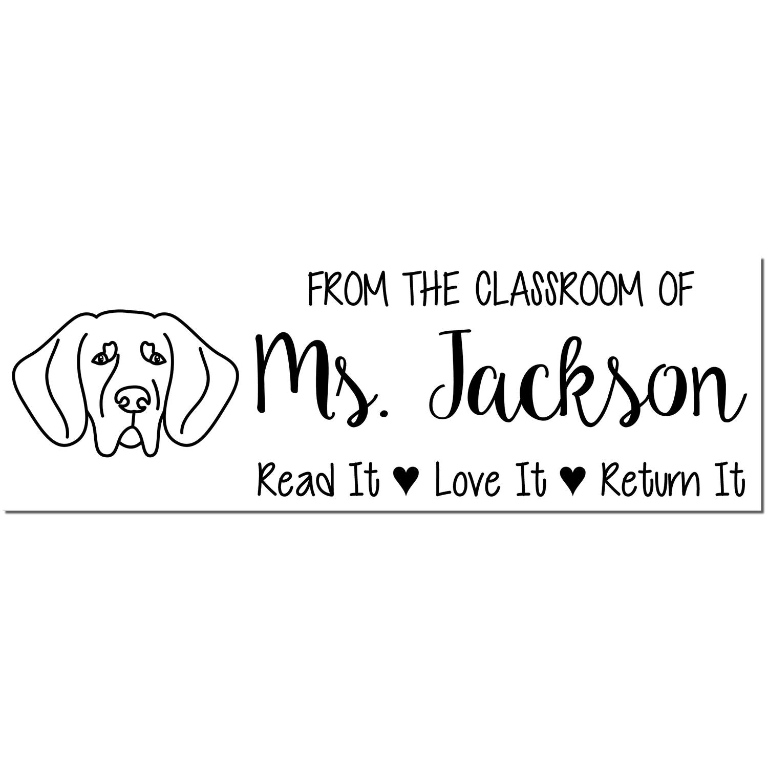 Self-Inking Custom Read It Love It Stamp with Great Dane Image - Engineer Seal Stamps