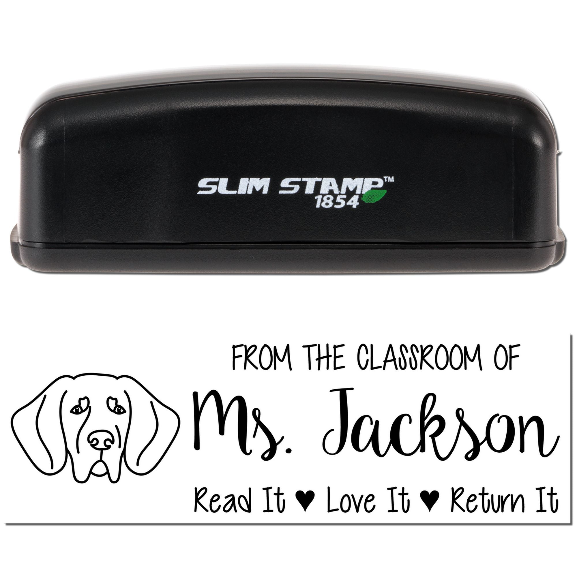 Pre-Inked Great Dane Outline Custom Library Book Stamp - Engineer Seal Stamps