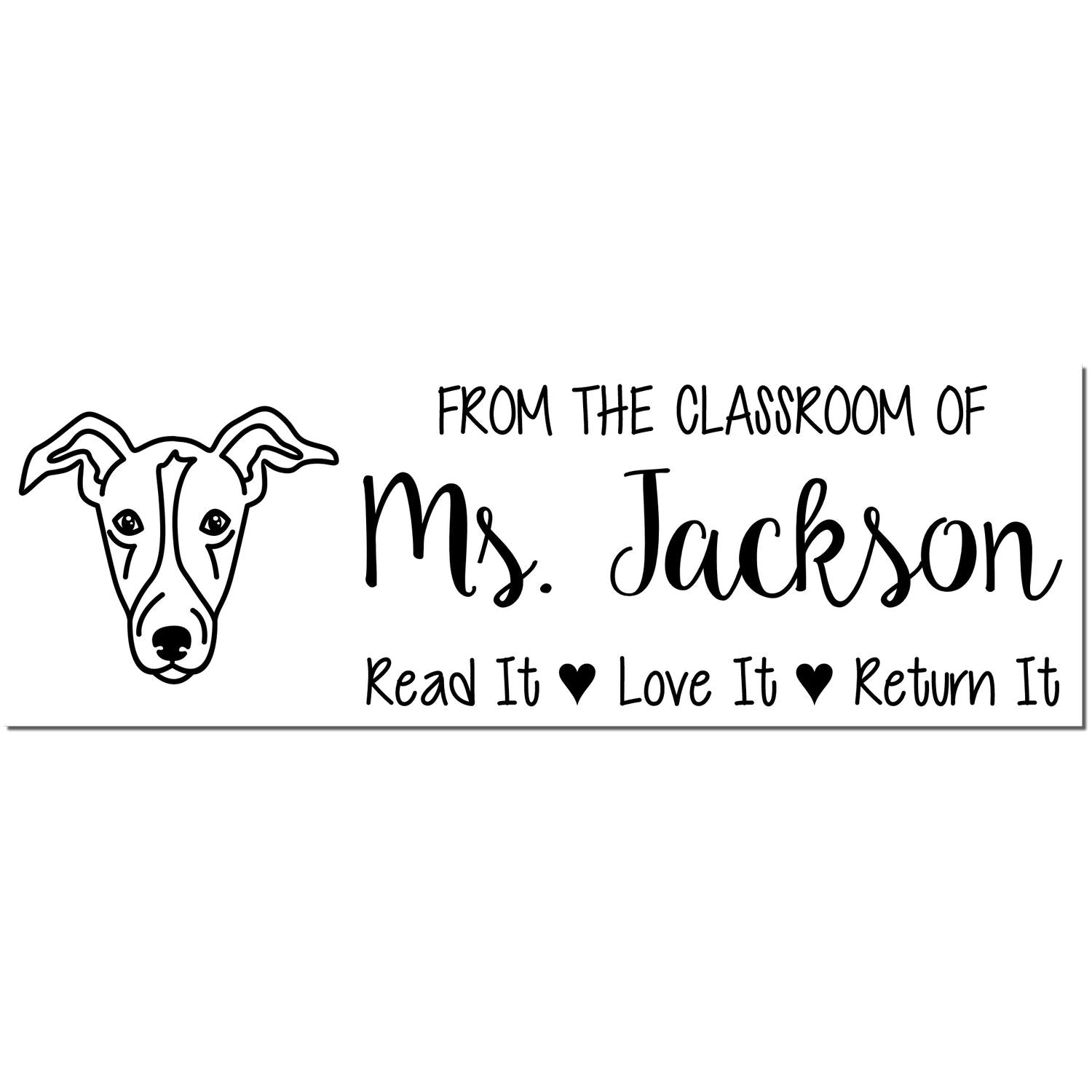 Greyhound Custom Made Teacher Library Book Stamp Pre-Inked - Engineer Seal Stamps