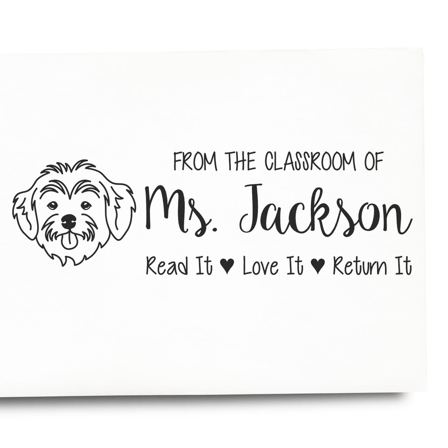 Wood Handle Havanese Personalized Teacher Book Stamp - Engineer Seal Stamps