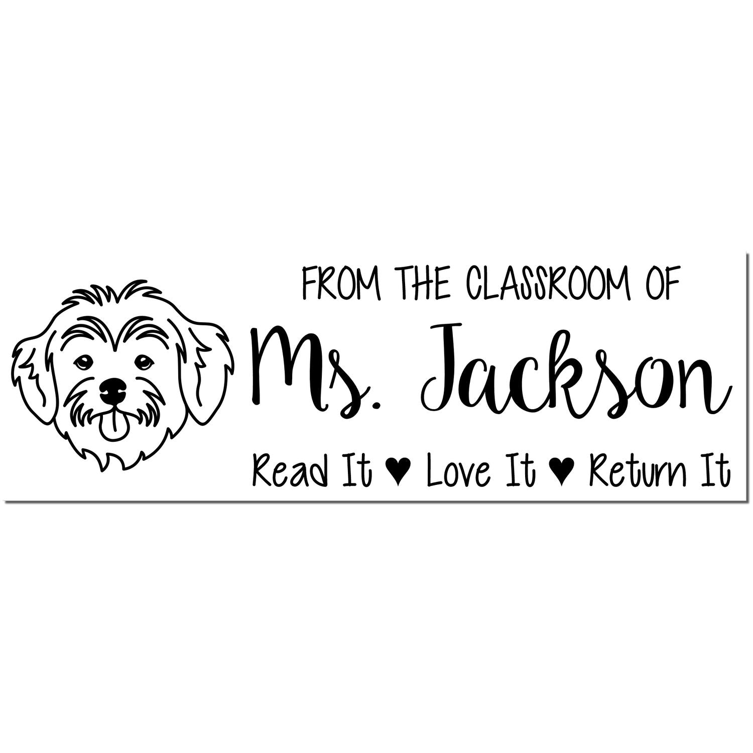 Self-Inking Personalized Book Ownership Stamp with Havanese Image - Engineer Seal Stamps