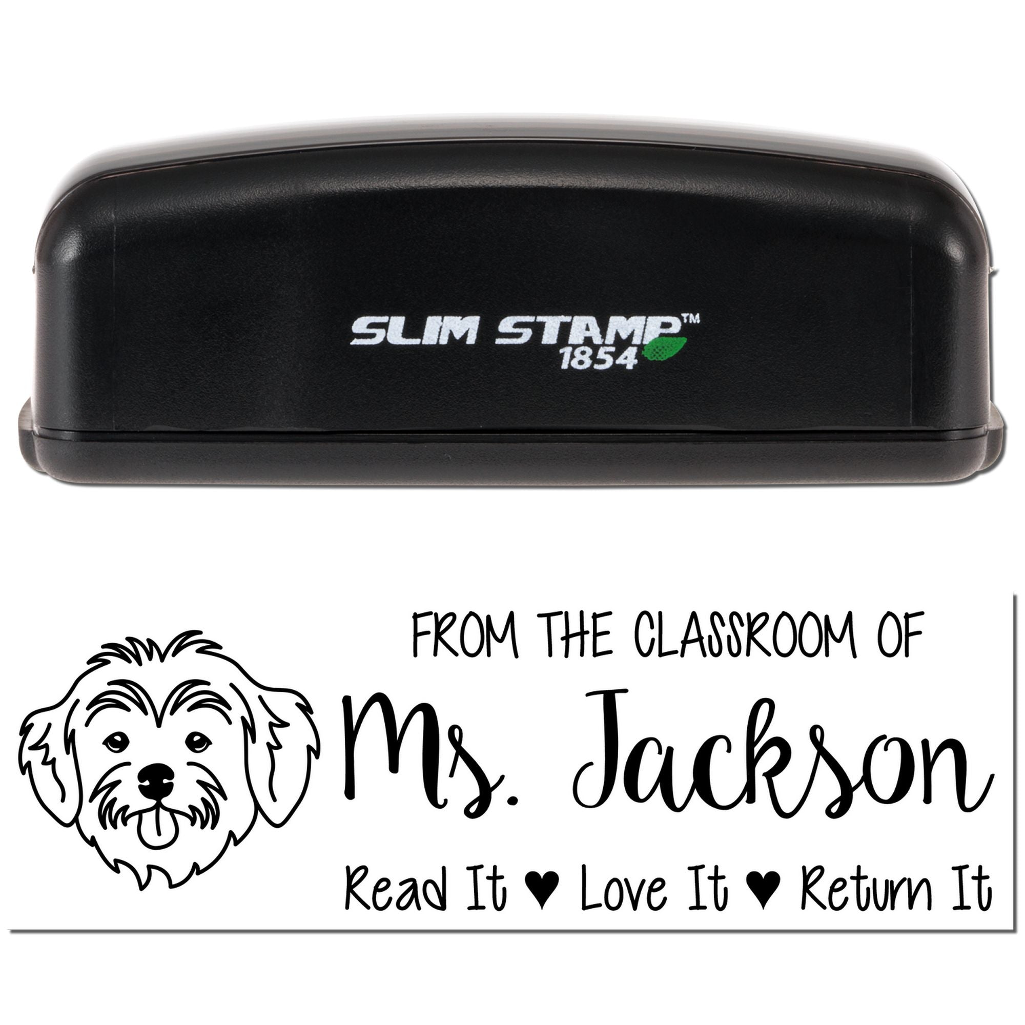 Pre-Inked Havanese Outline Custom Book Identification Stamp - Engineer Seal Stamps