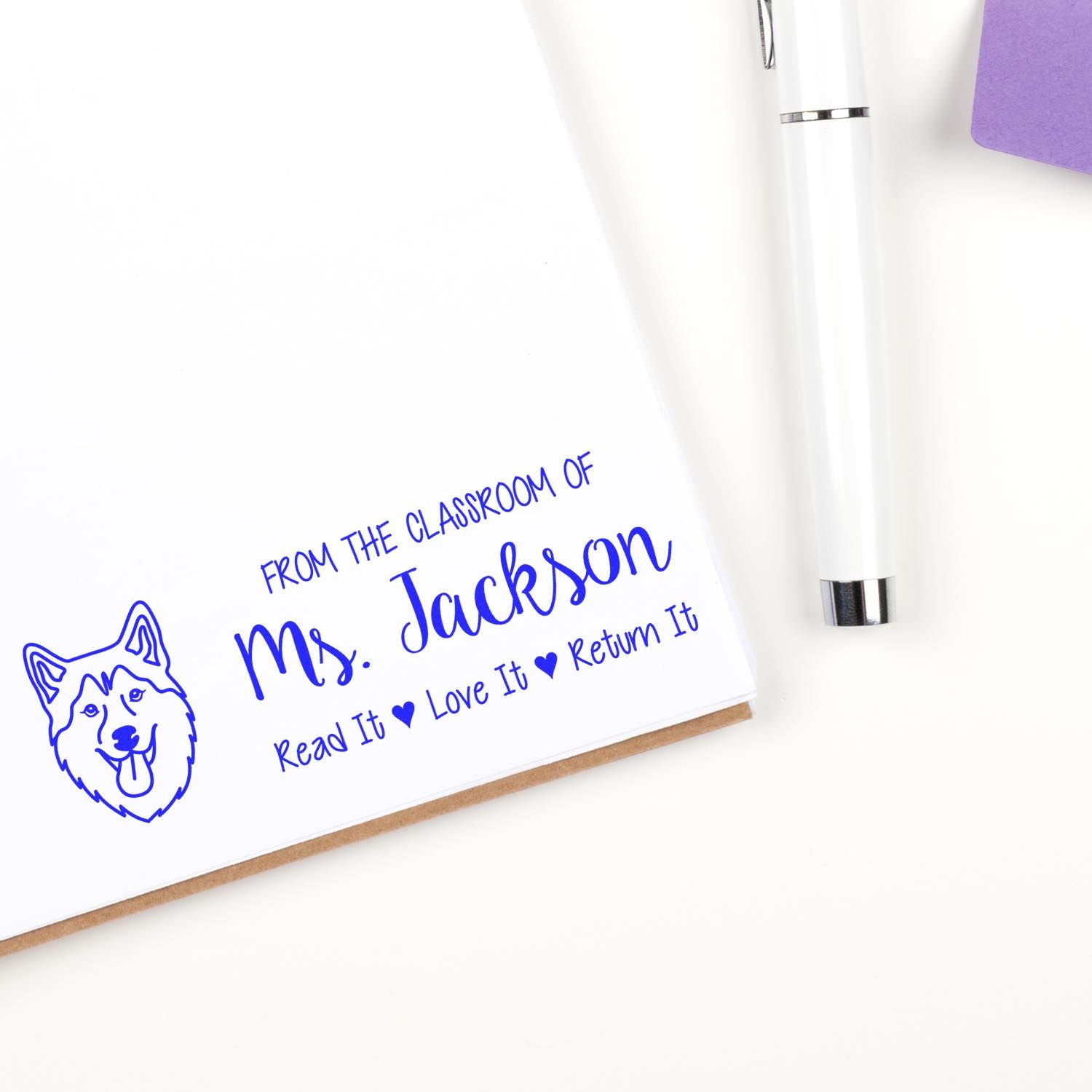 Husky Custom Made Read It Love It Return It Stamp Pre-Inked - Engineer Seal Stamps