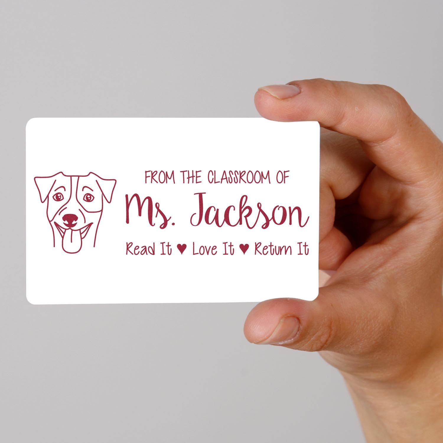 Pre-Inked Jack Russell Outline Custom BookStamp Stamp - Engineer Seal Stamps