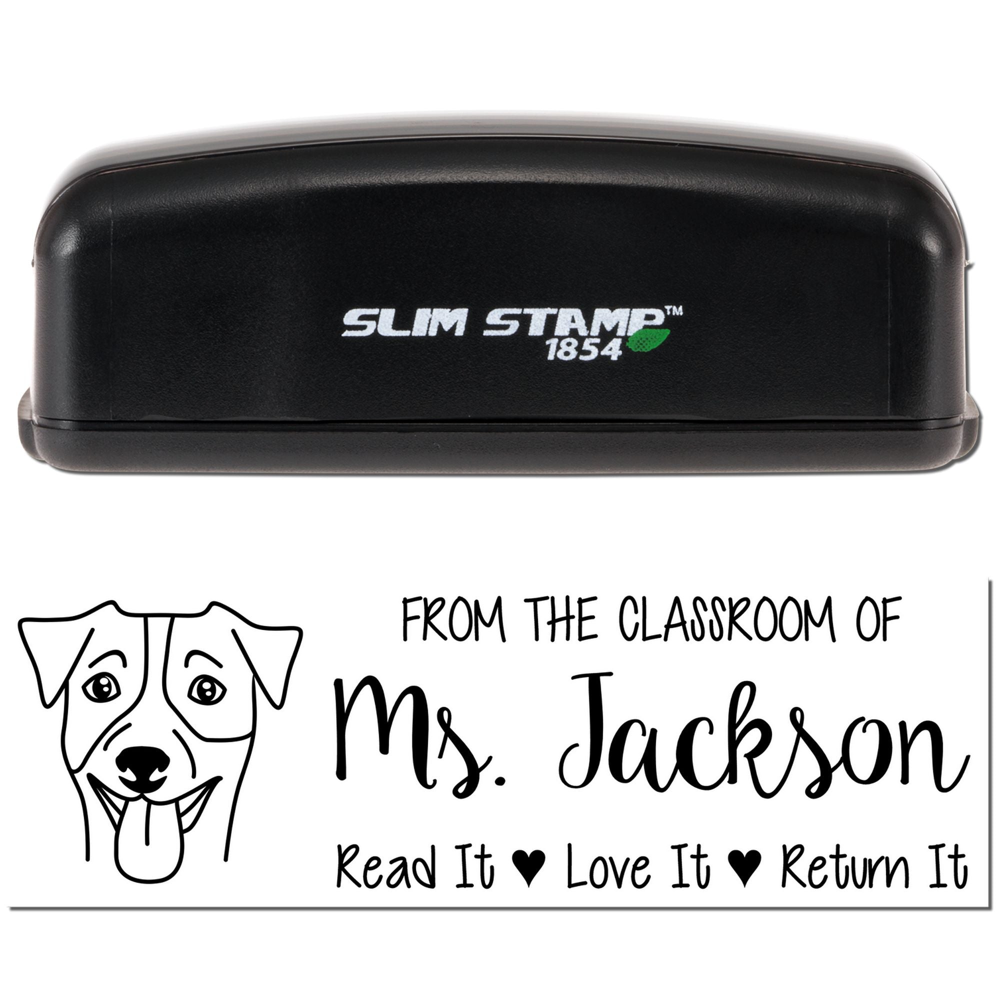 Pre-Inked Jack Russell Outline Custom BookStamp Stamp - Engineer Seal Stamps