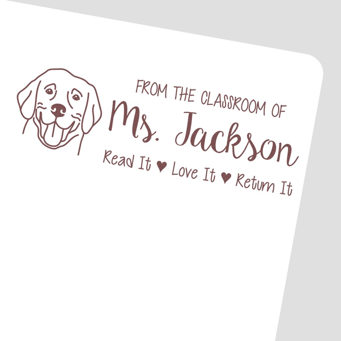 Self-Inking Personalized Book Stamp with Labrador Image - Engineer Seal Stamps