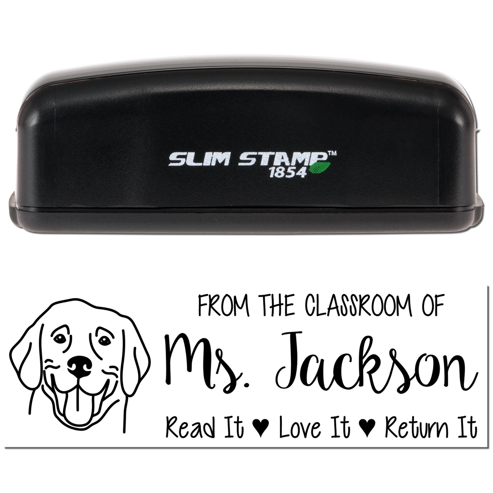 Pre-Inked Labrador Outline Custom Personal Book Stamp - Engineer Seal Stamps