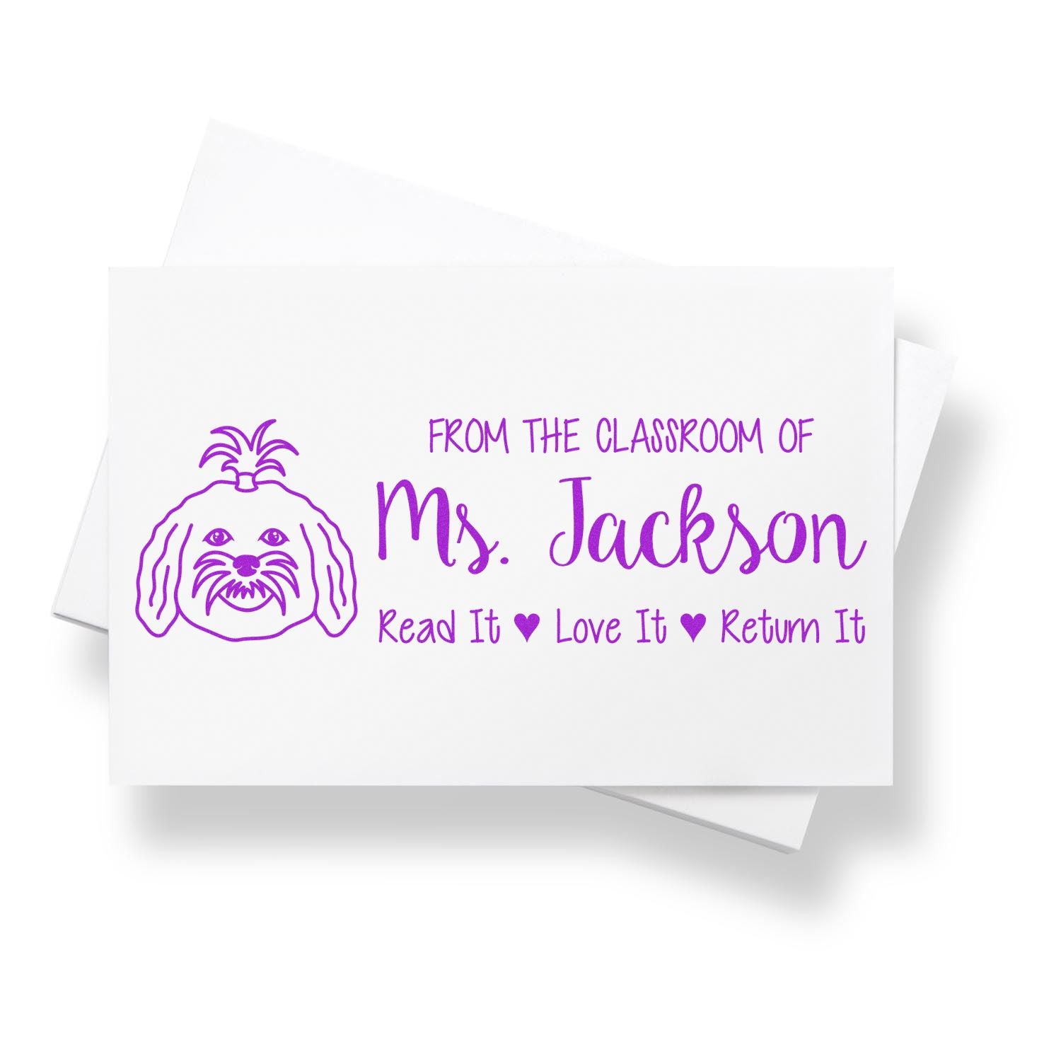 Self-Inking Personalized Bookplate Stamp with Maltese Image - Engineer Seal Stamps