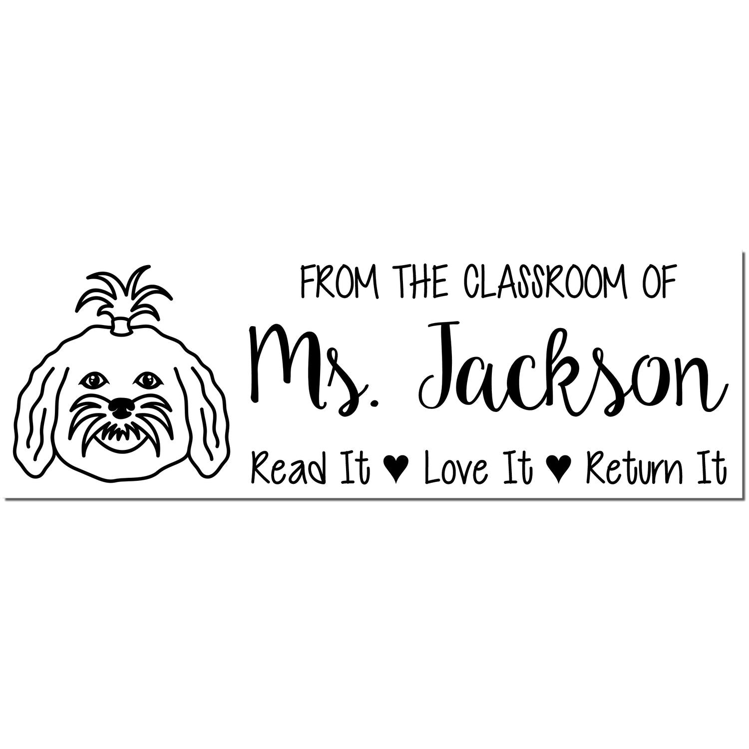 Self-Inking Personalized Bookplate Stamp with Maltese Image - Engineer Seal Stamps