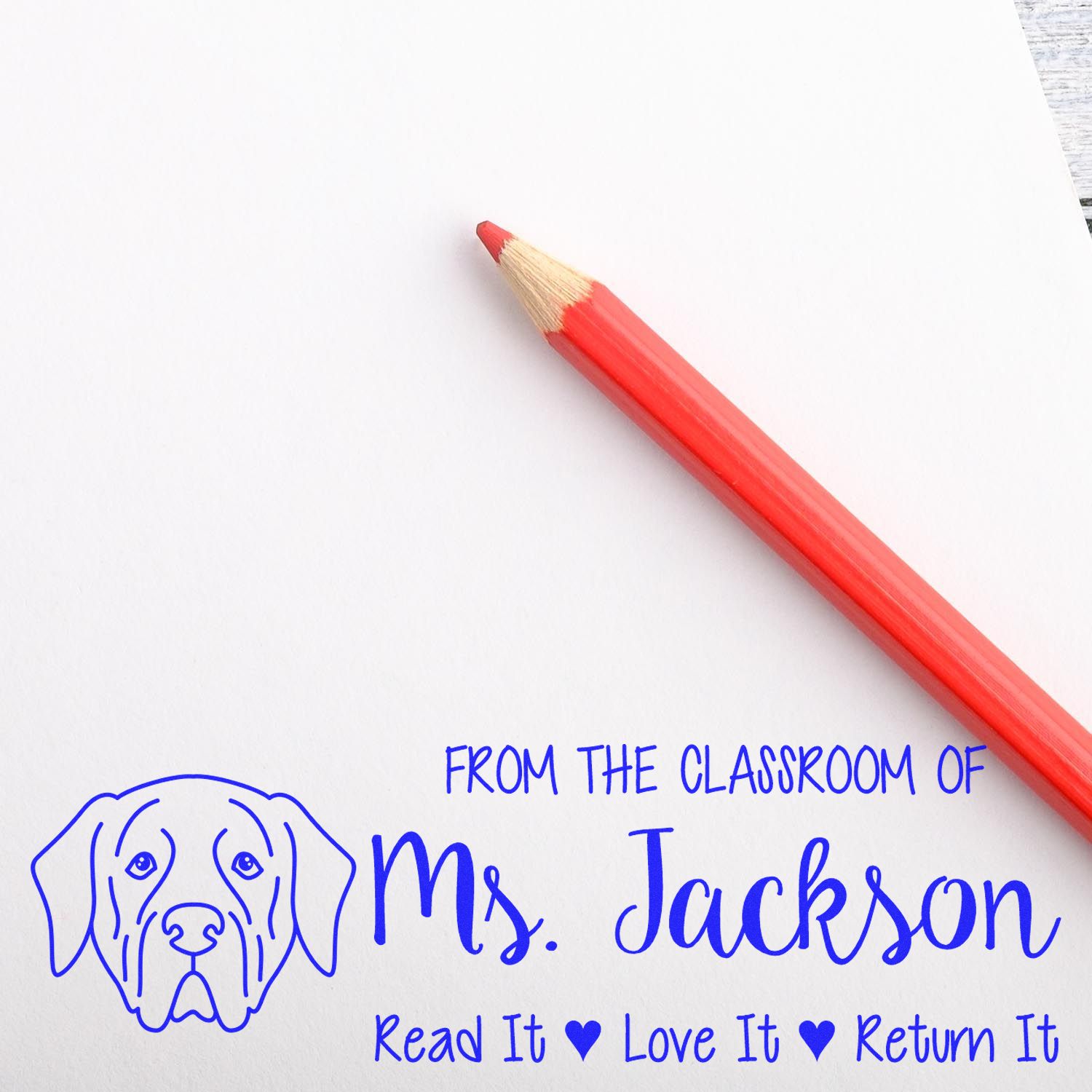 Self-Inking Personalized Book Belongs To Stamp with Mastiff Image - Engineer Seal Stamps