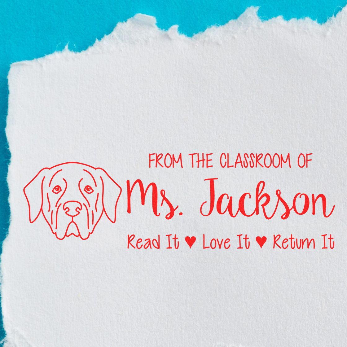 Self-Inking Personalized Book Belongs To Stamp with Mastiff Image - Engineer Seal Stamps