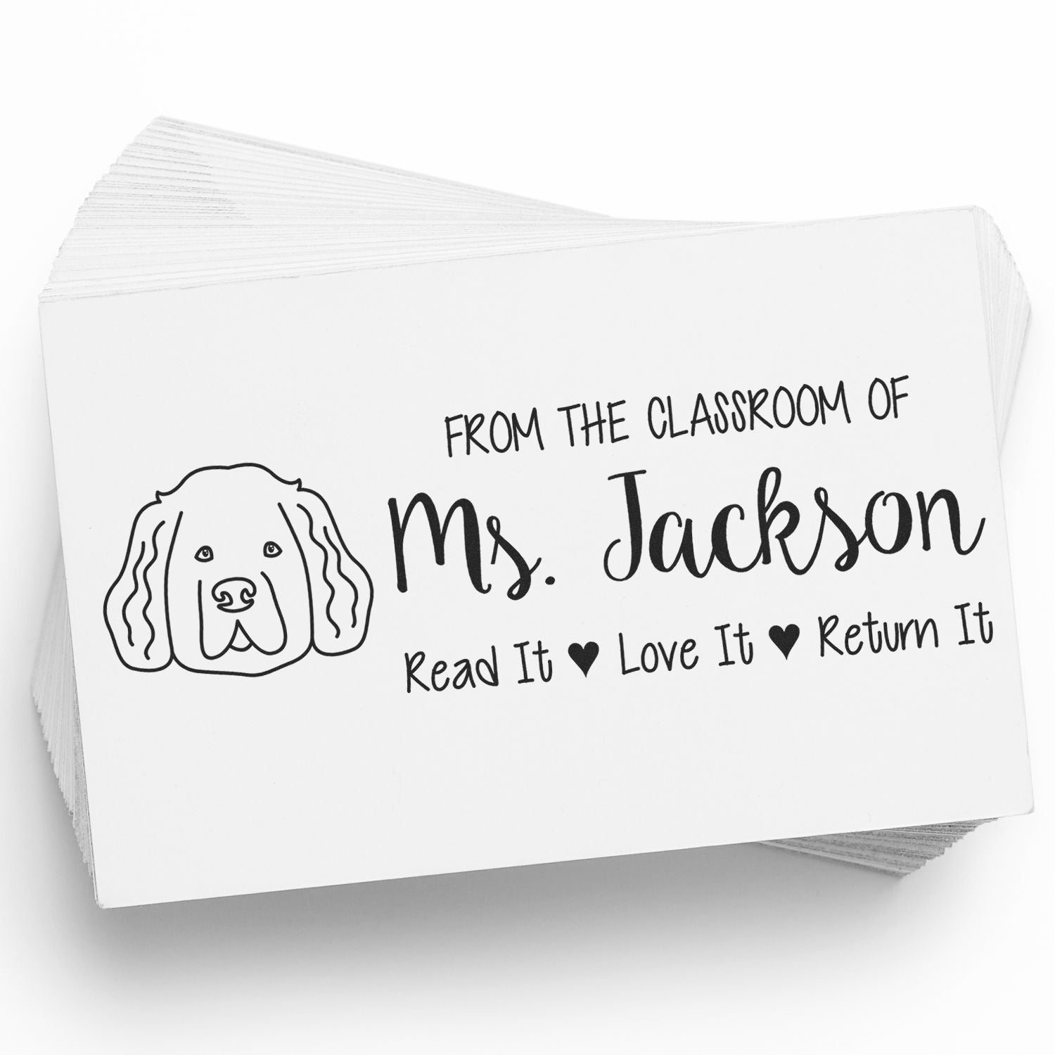 Self-Inking Personalized Book Identification Stamp with Newfoundland Image - Engineer Seal Stamps