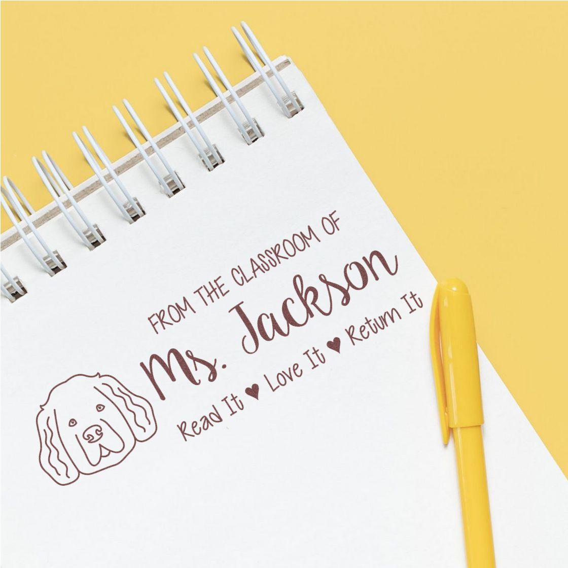 Self-Inking Personalized Book Identification Stamp with Newfoundland Image - Engineer Seal Stamps