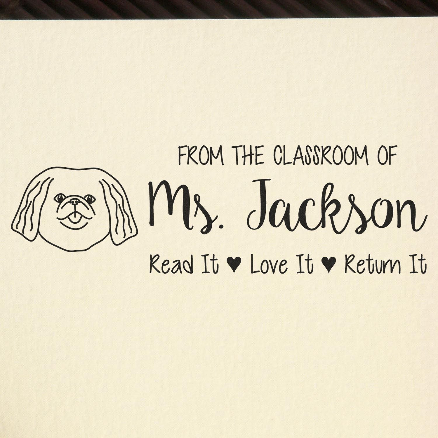 Wood Handle Pekingese Customized Book Stamp - Engineer Seal Stamps