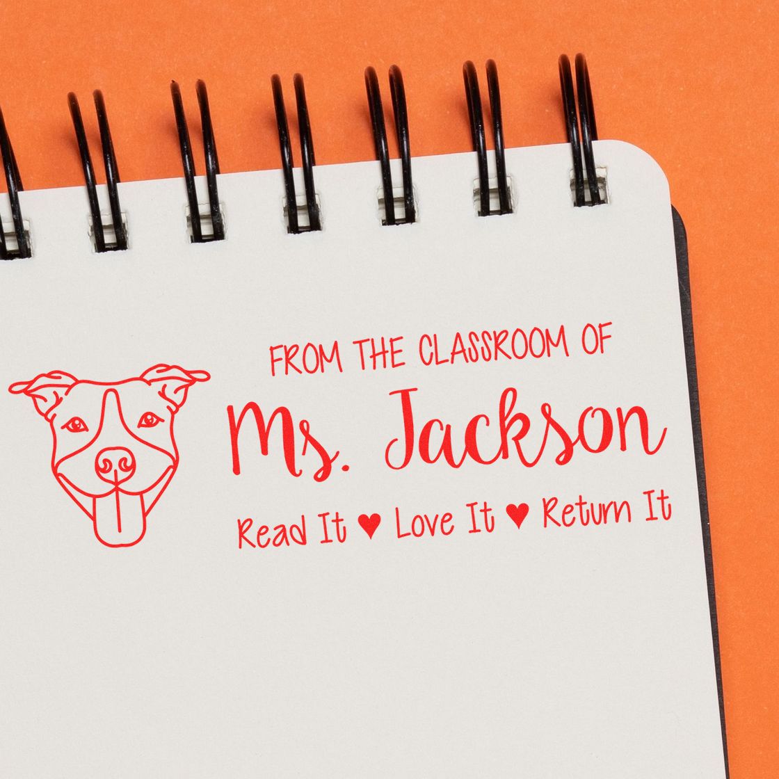 Wood Handle Pitbull Customized Library Stamp - Engineer Seal Stamps