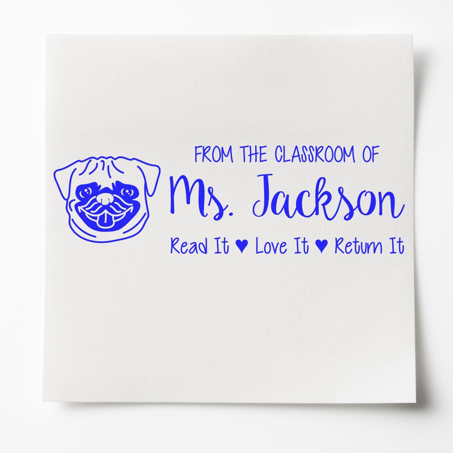 Pug Custom Personal Book Stamp Pre-Inked - Engineer Seal Stamps