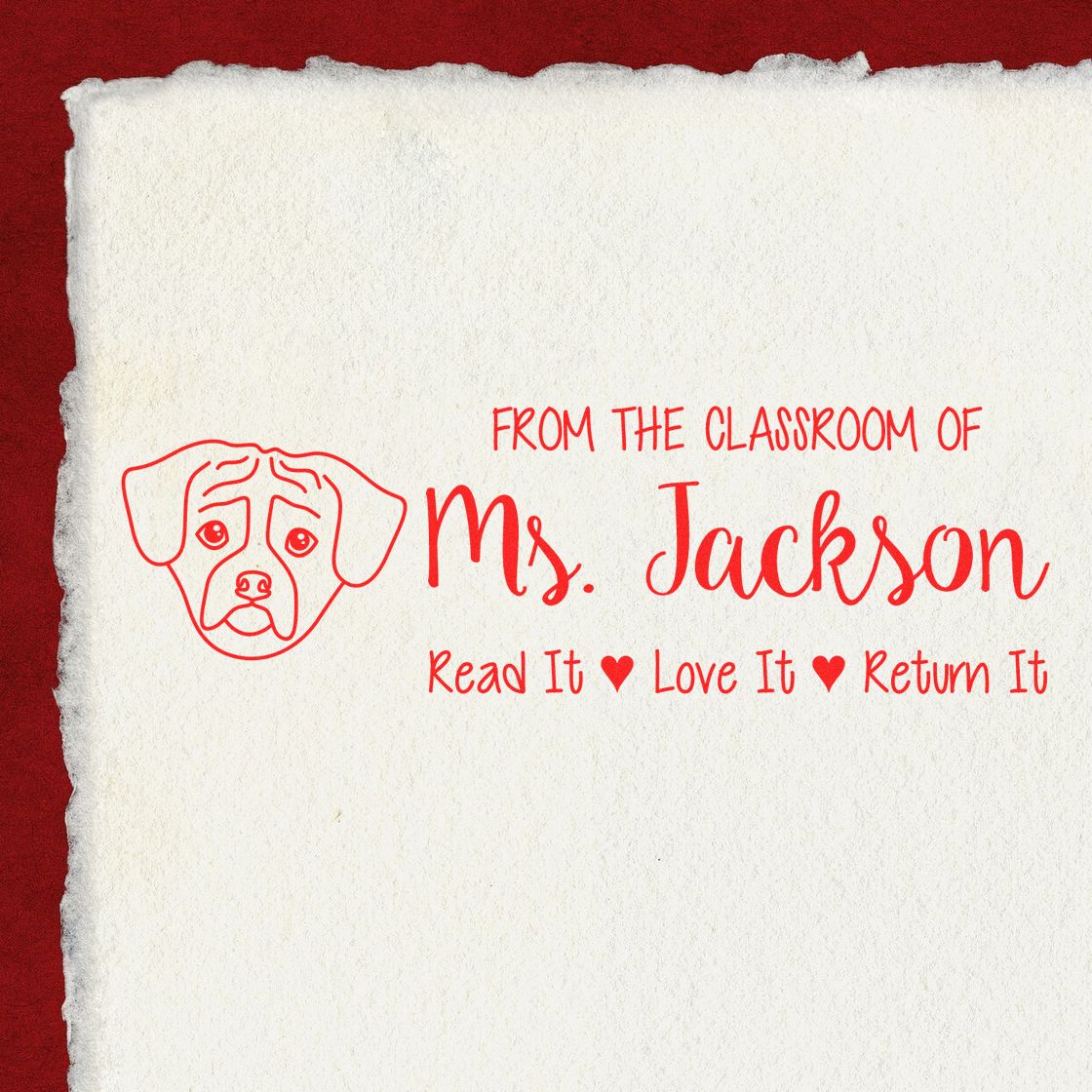 Puggle Custom Teacher Classroom Stamp Pre-Inked - Engineer Seal Stamps