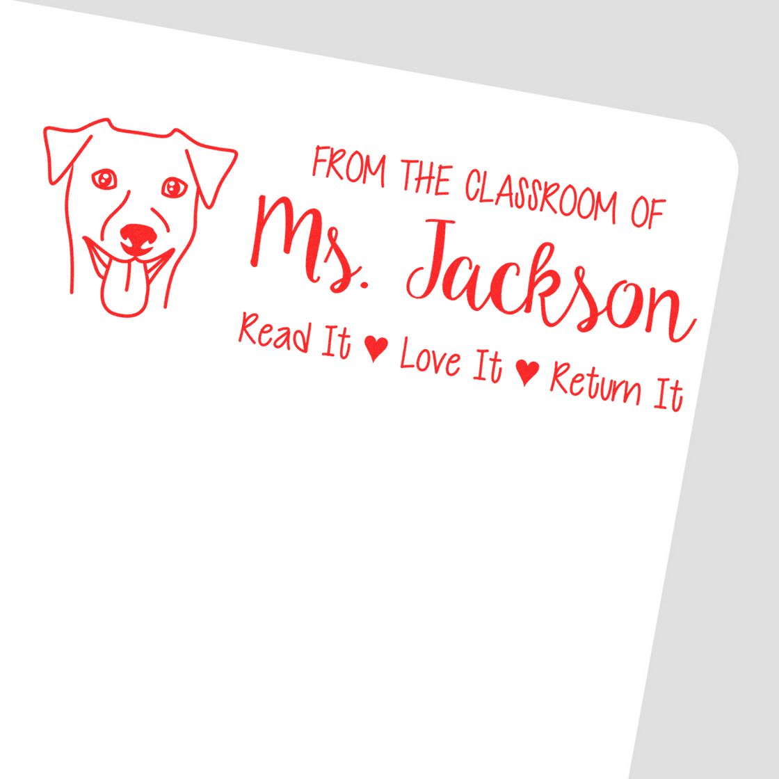 Wood Handle Rhodesian Ridgeback Customized BookStamp Stamp - Engineer Seal Stamps